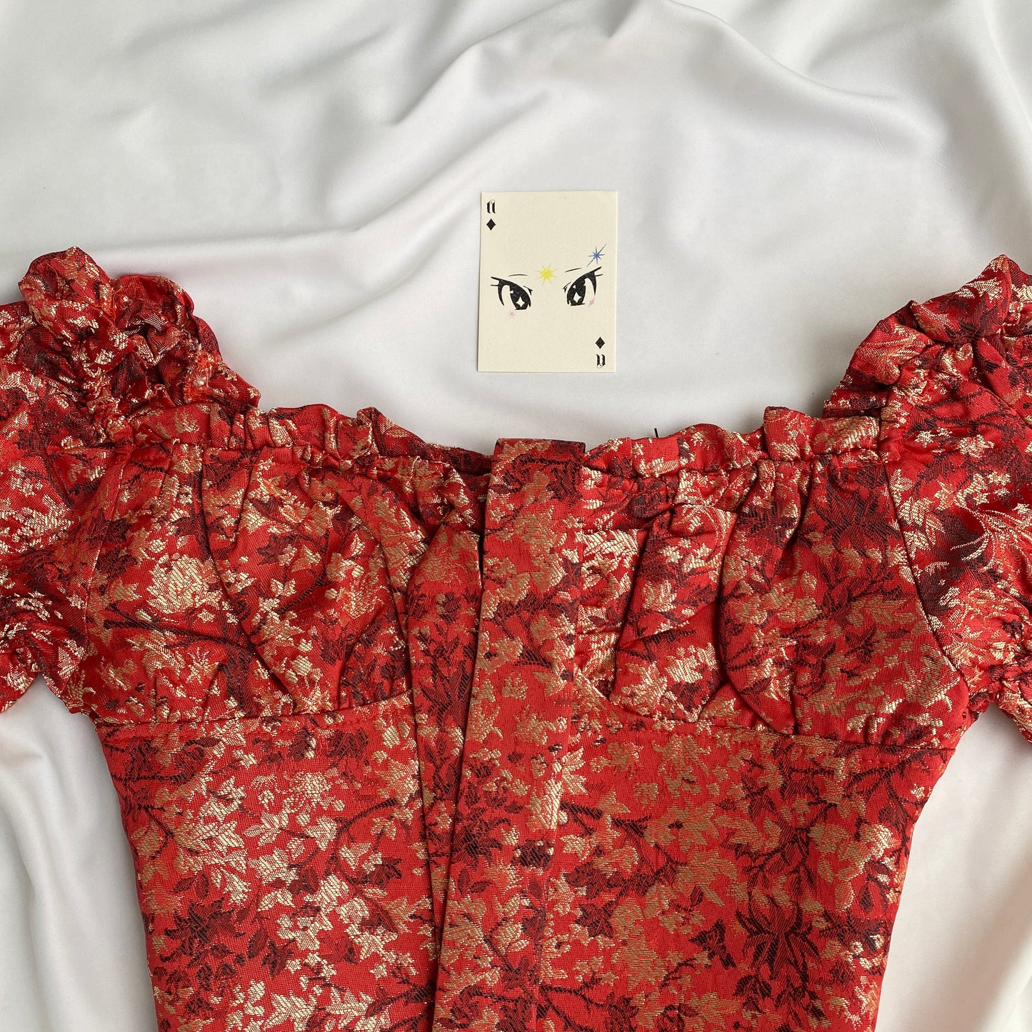 ORANGE JACQUARD CORSET FROM PRETTY LITTLE THING (Bust : 30-32, Upper Waist : 27-29)