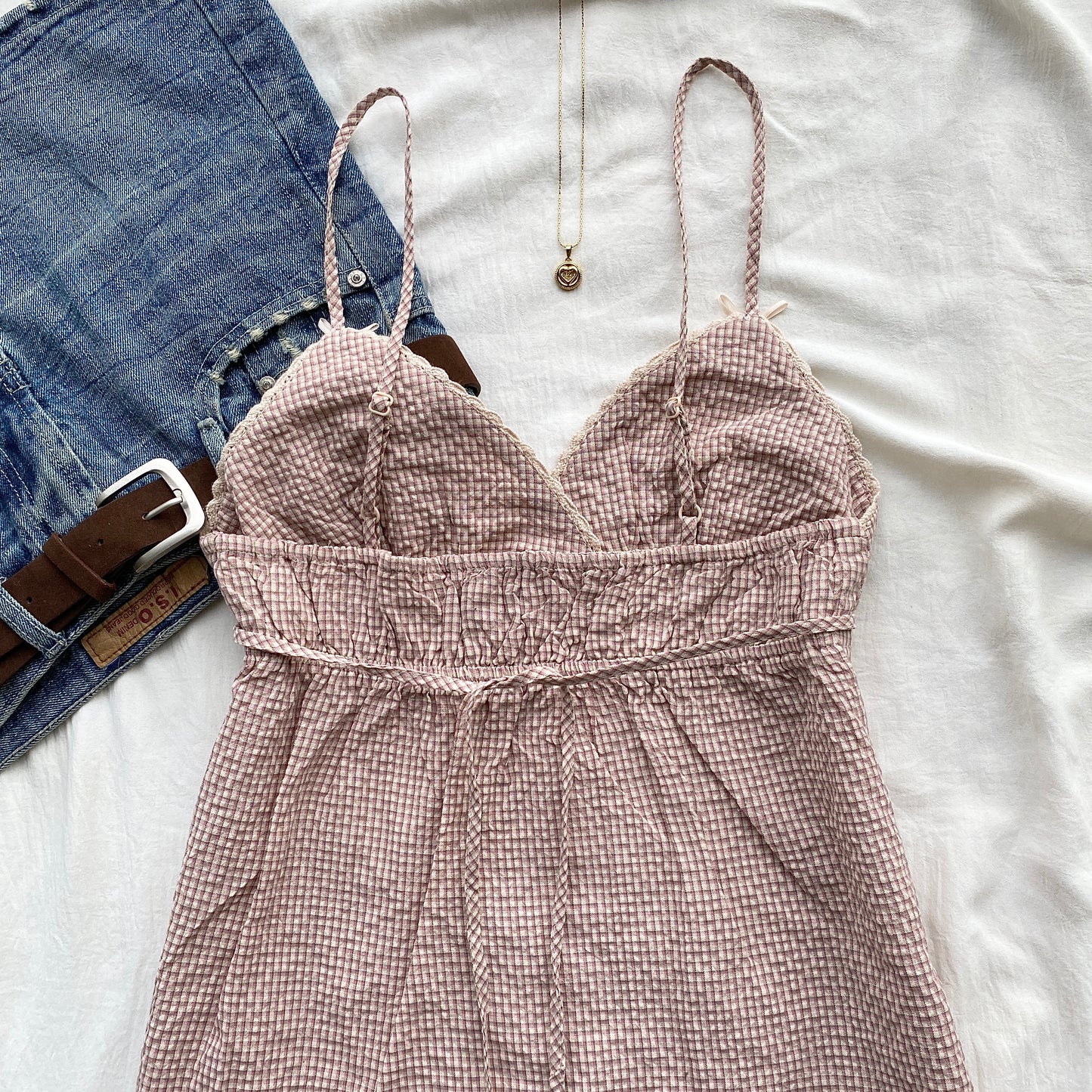 PICNIC DATE CAMI TOP IN PINK (Sizes available)