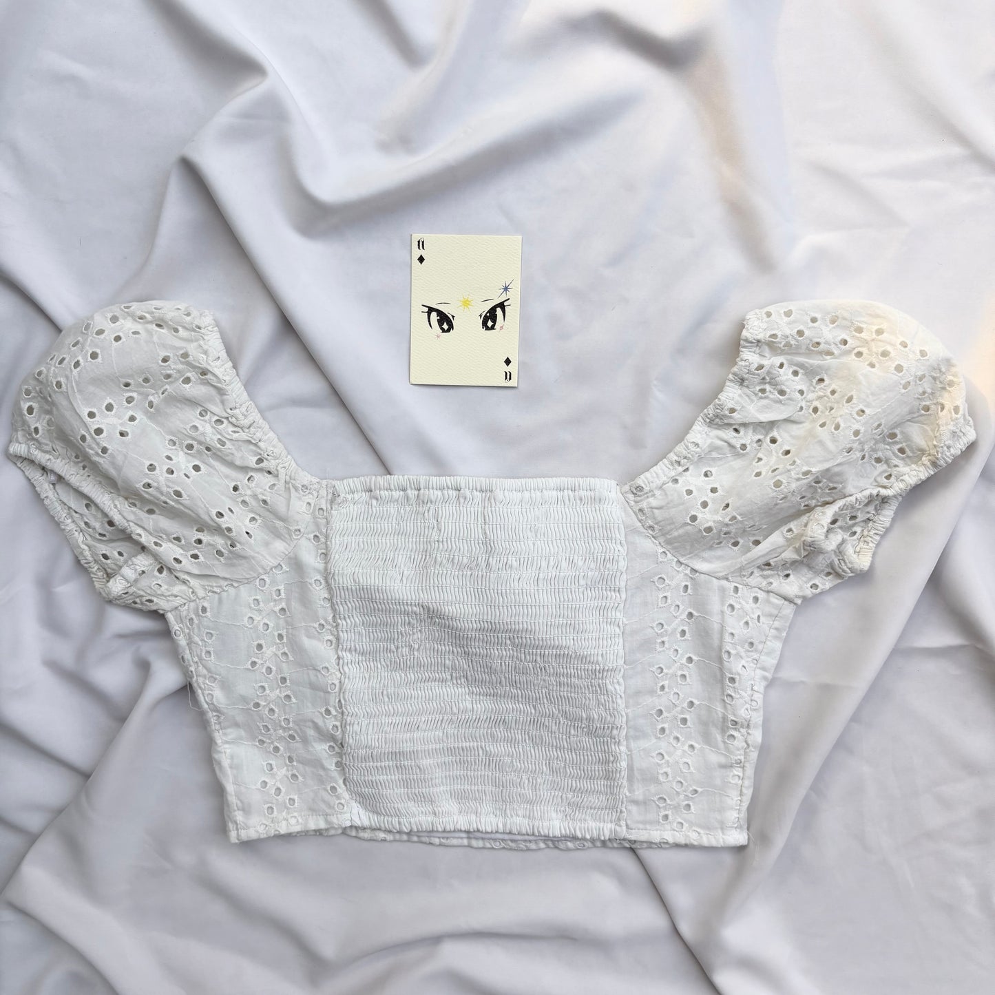 WHITE EYELET TOP FROM HOLISTER (Bust : 28-32, Upper Waist : 24-28)