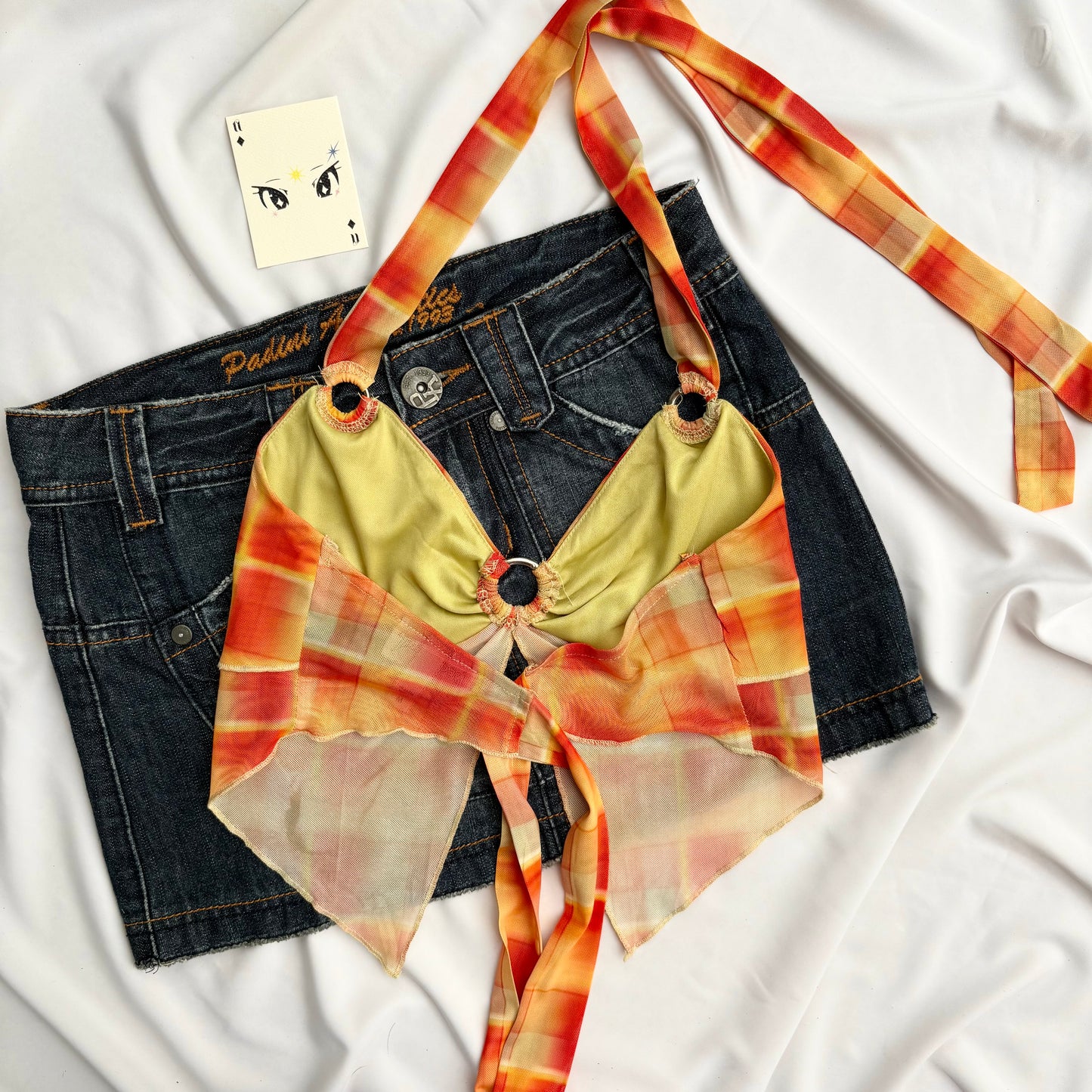 ORANGE HALTER TOP (Bust : 34-36, Upper Waist : 26-32)