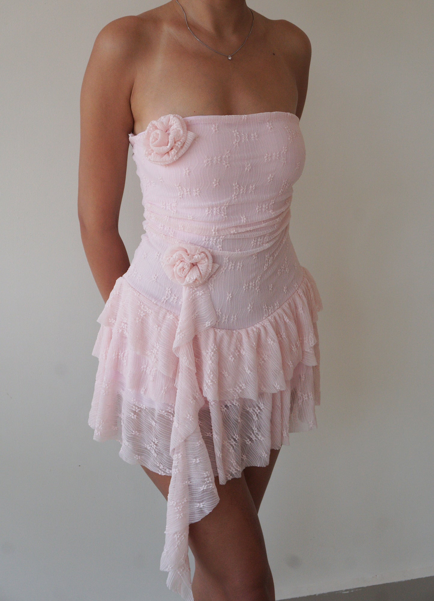 ROSE DRESS IN PINK (Bust : 28-32, Upper Waist : 22-28)