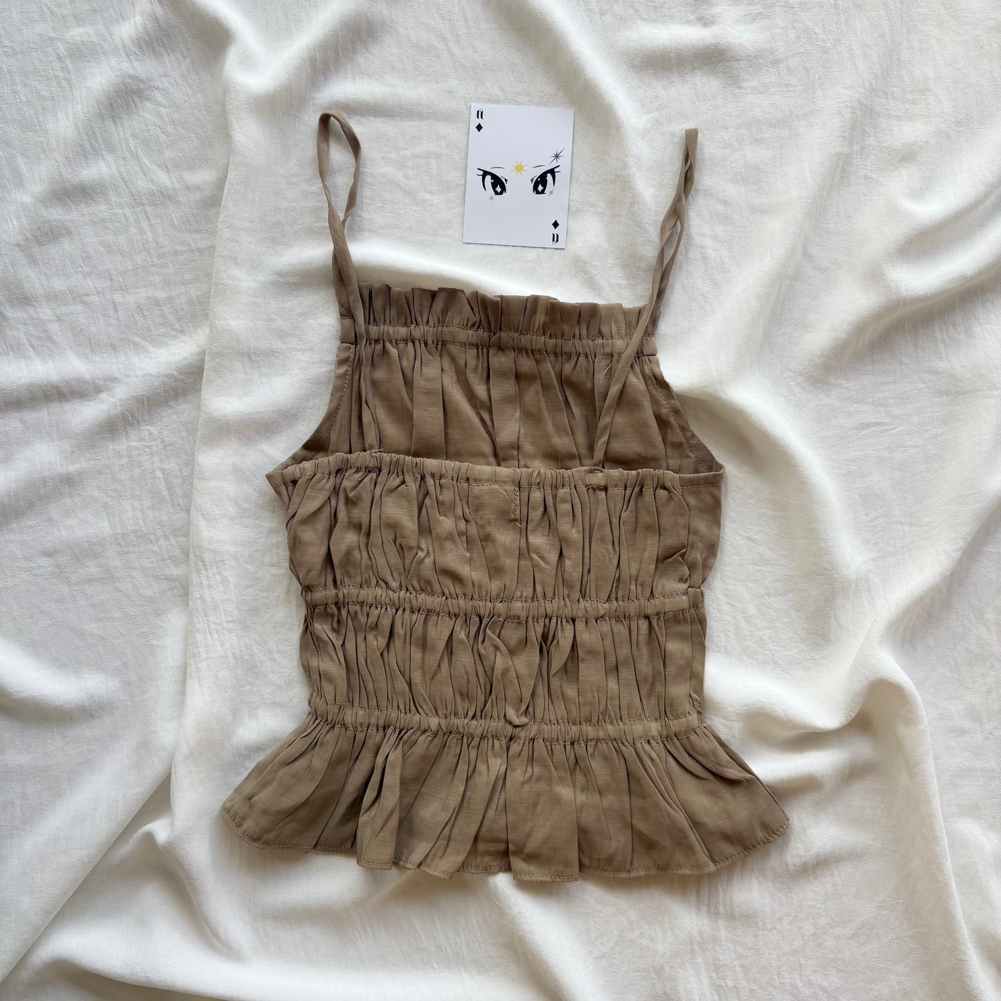 BROWN SMOCKED TOP (Bust : 28-32, Upper Waist : 22-26)