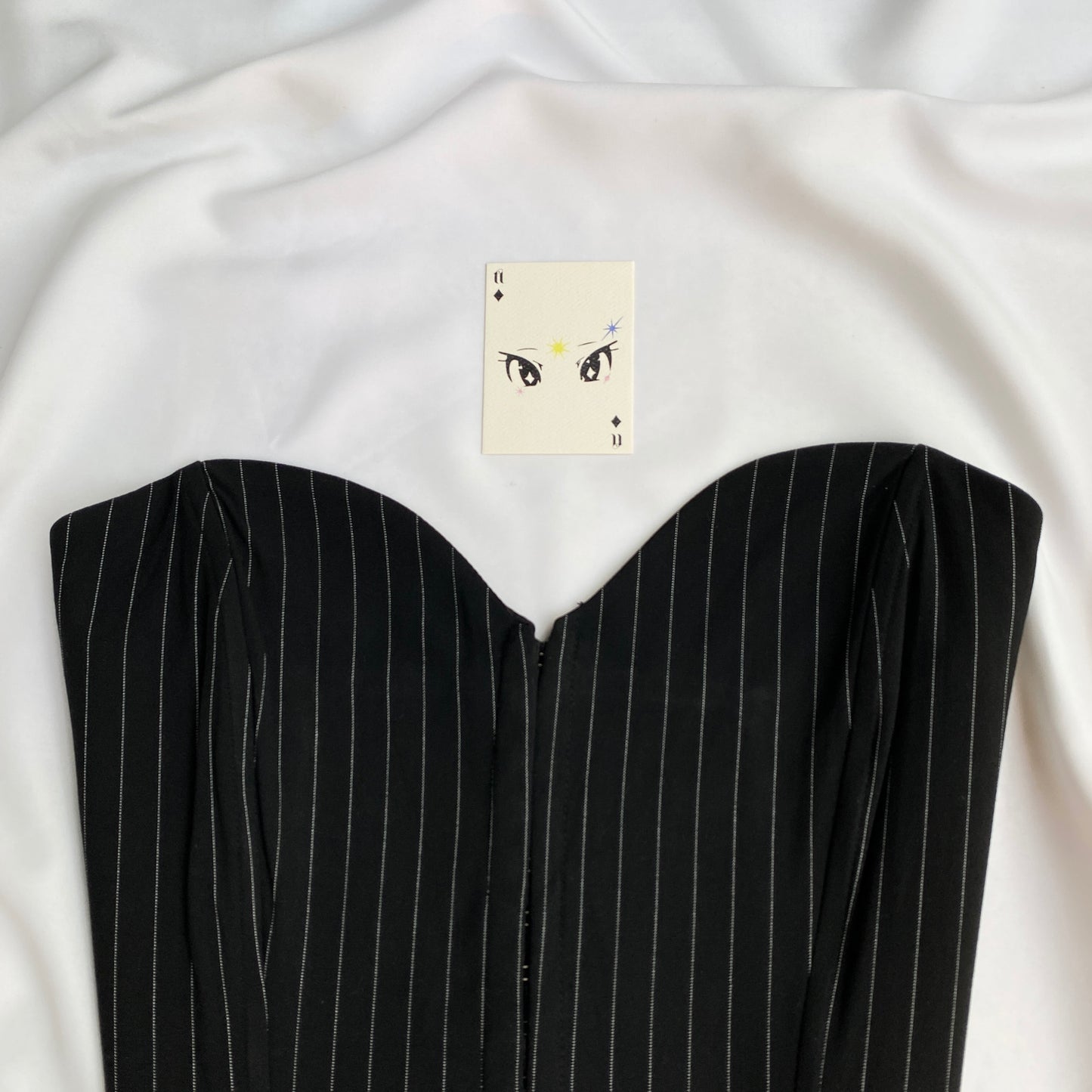 PINSTRIPE SWEETHEART NECKLINE CORSET FROM BERSHKA (Bust : 36-38, Upper Waist : 32-34)