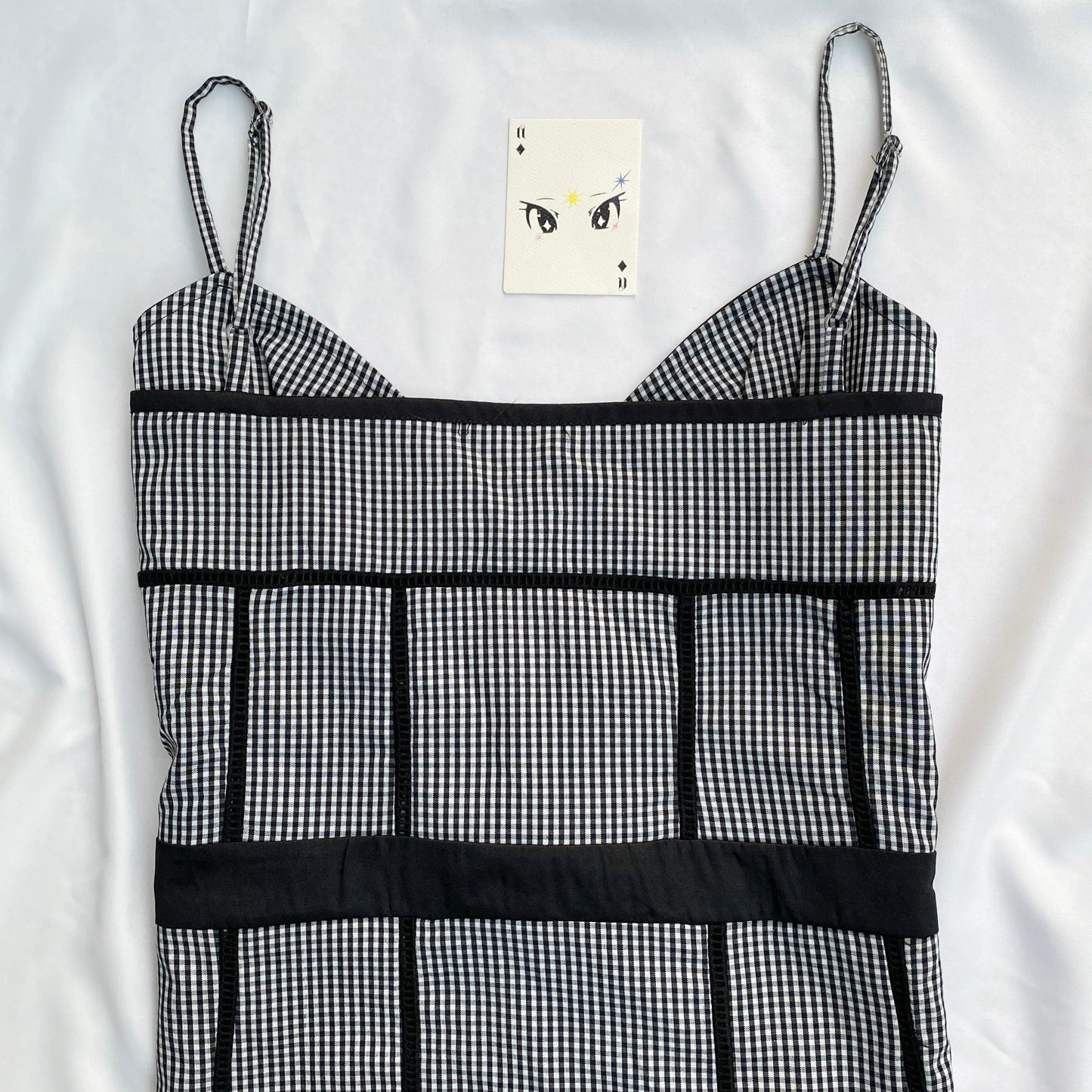 BLACK PLAID CORSET (Bust : 34-36, Upper Waist : 28-32)