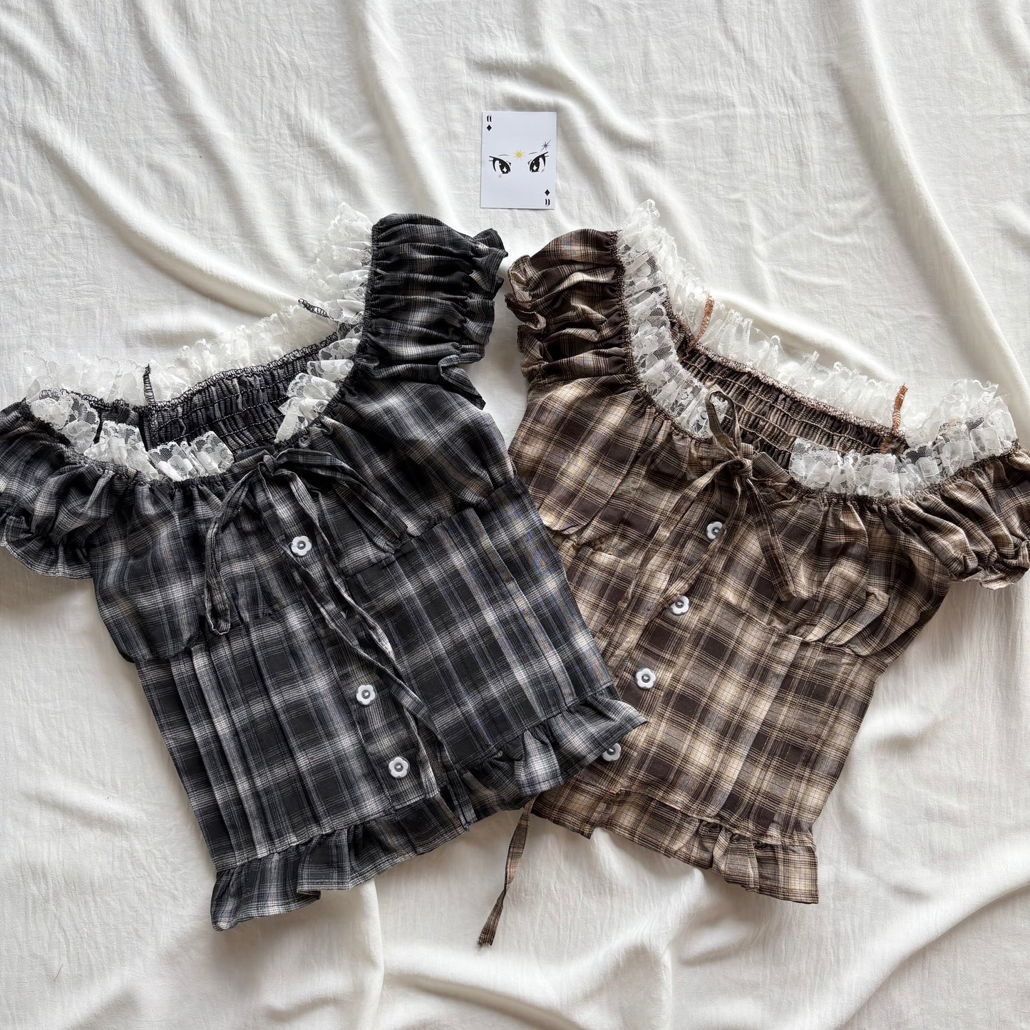 BROWN PLAID TOP (Bust : 30-34, Upper Waist : 24-28)