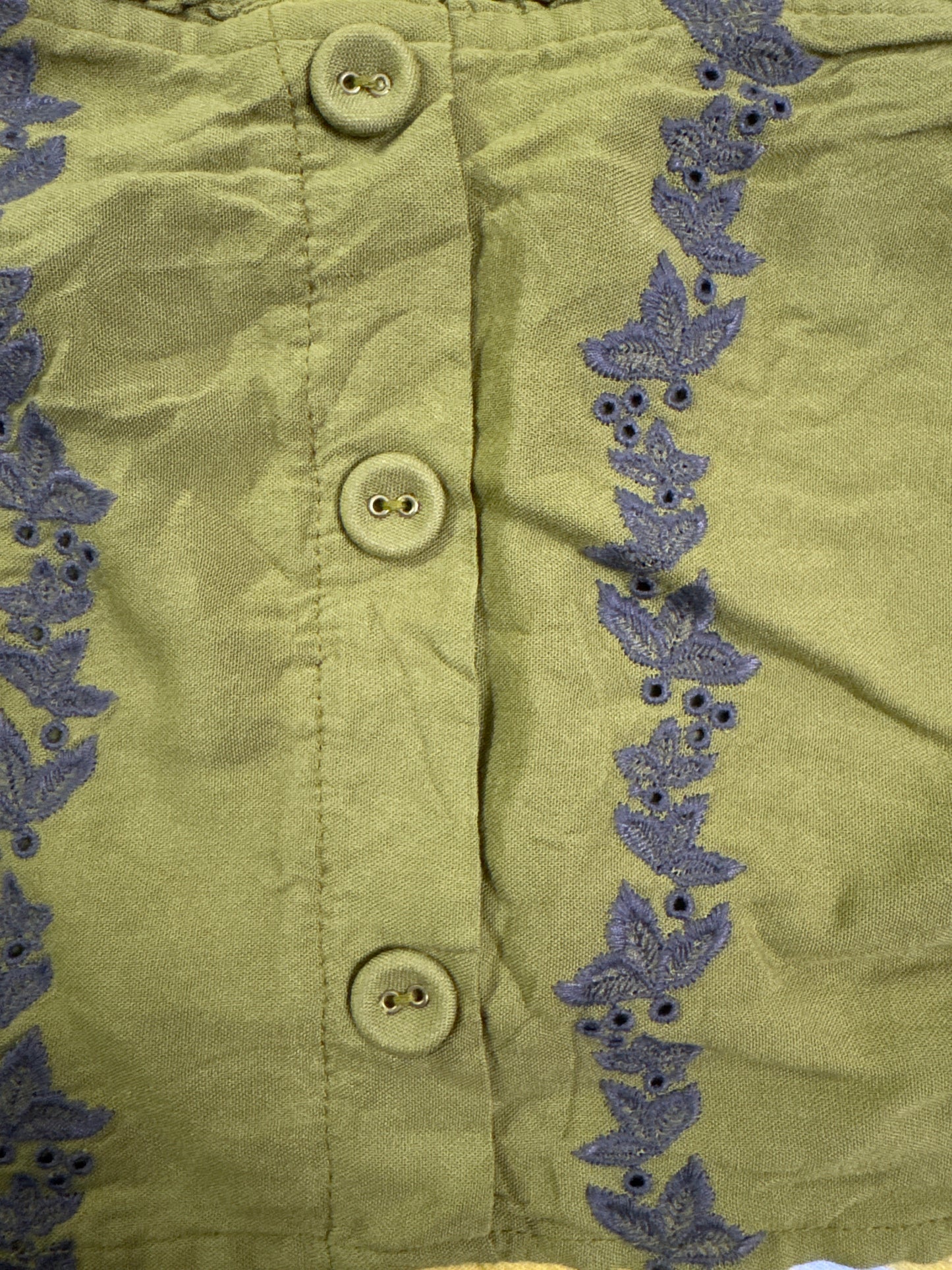 GREEN EMBROIDERED TOP (Bust : 32-34, Upper Waist : 26-29)