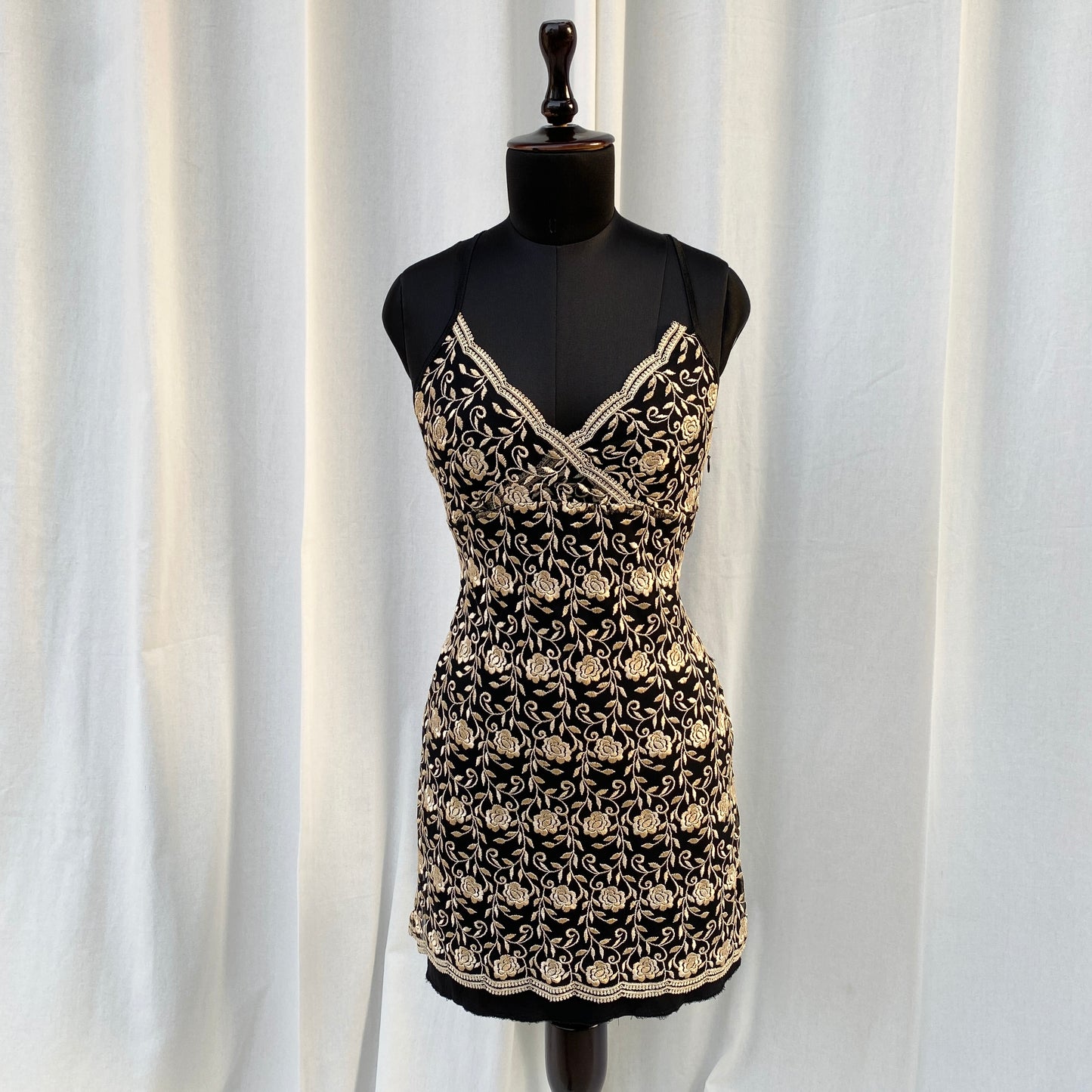 BLACK EMBROIDERED DRESS (Bust : 32-34, Upper Waist : 28-30)