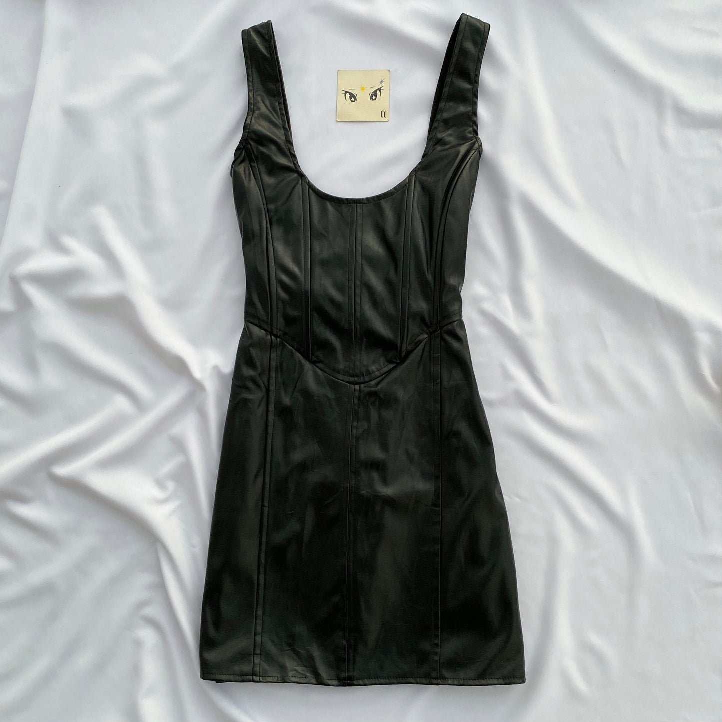 FAUX LEATHER CORSET DRESS (XS/S)