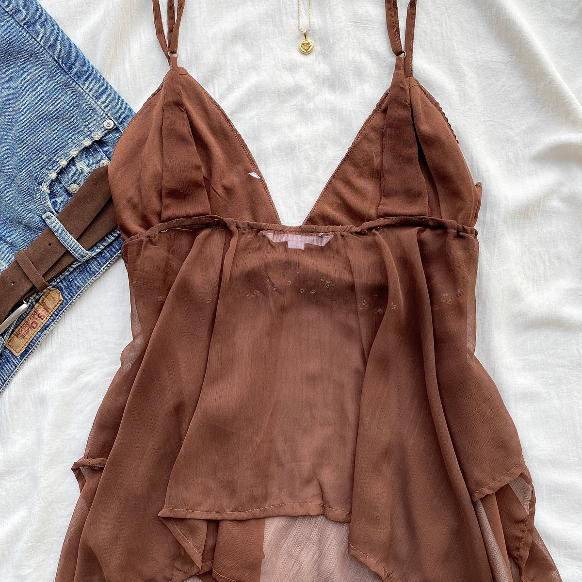 BROWN SEQUIN TOP (Two sizes)