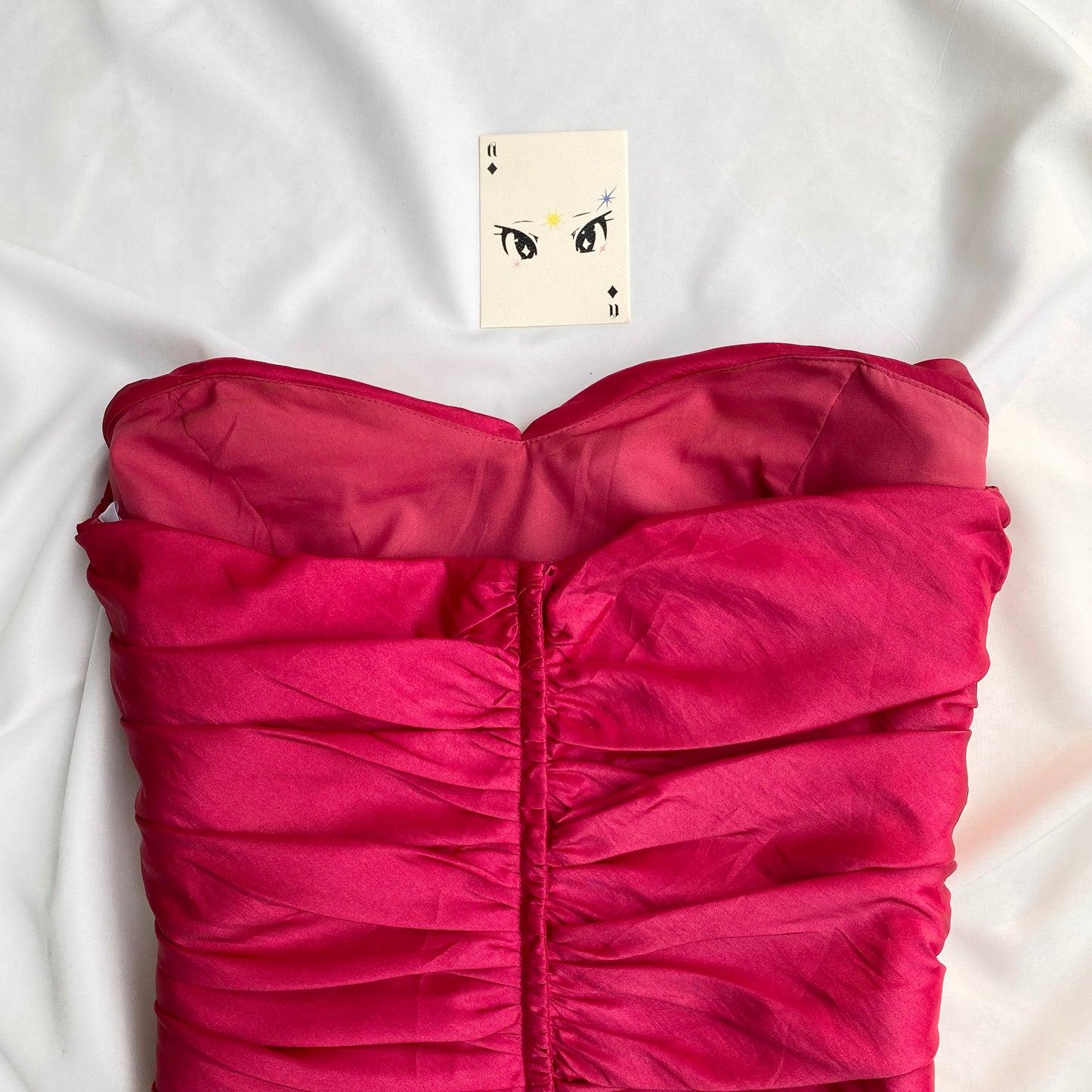 PINK RUCHED CORSET (Bust : 32-34, Upper Waist : 28-30)