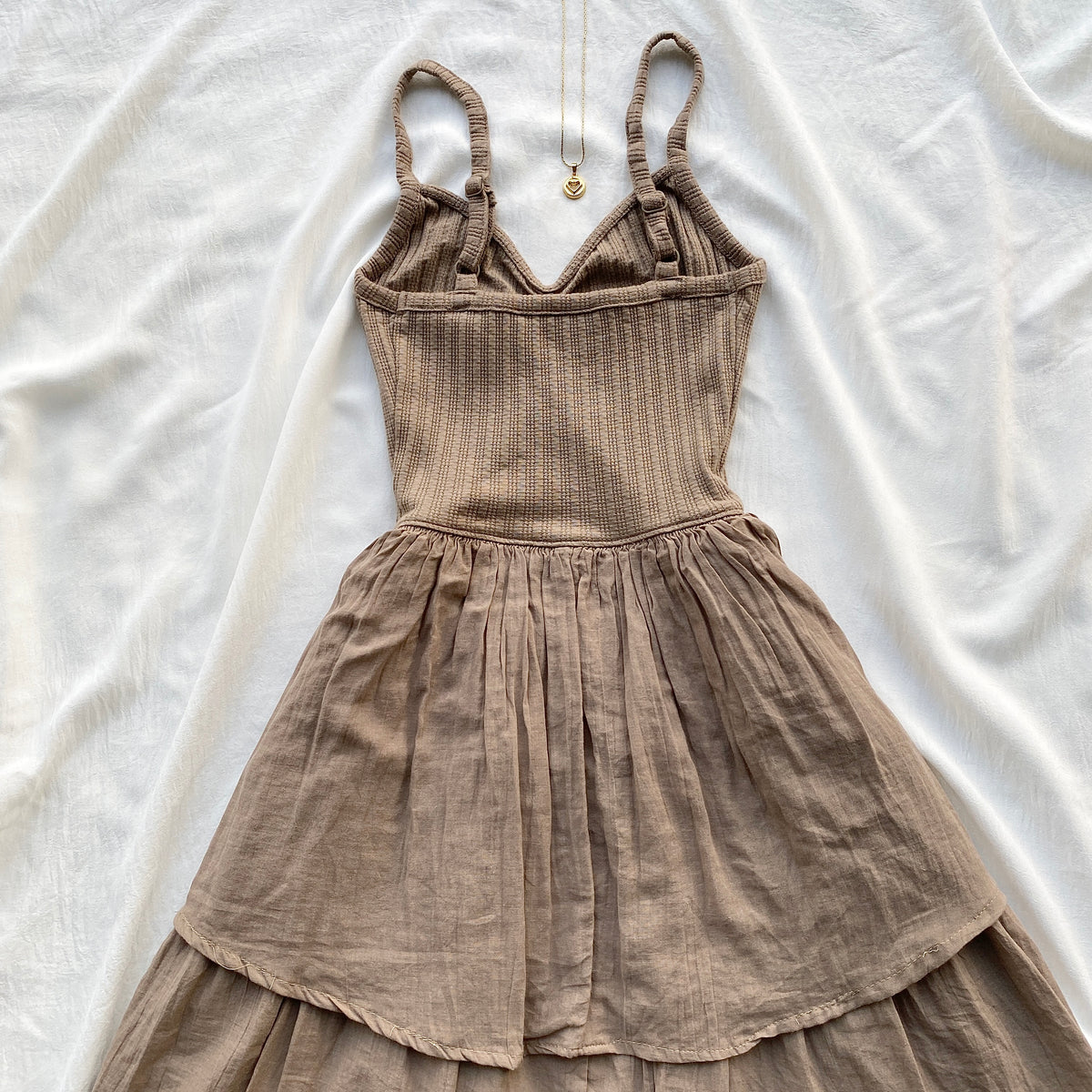 FIT AND FLARE DRESS IN BROWN (Bust : 28-32, Upper Waist : 23-28)