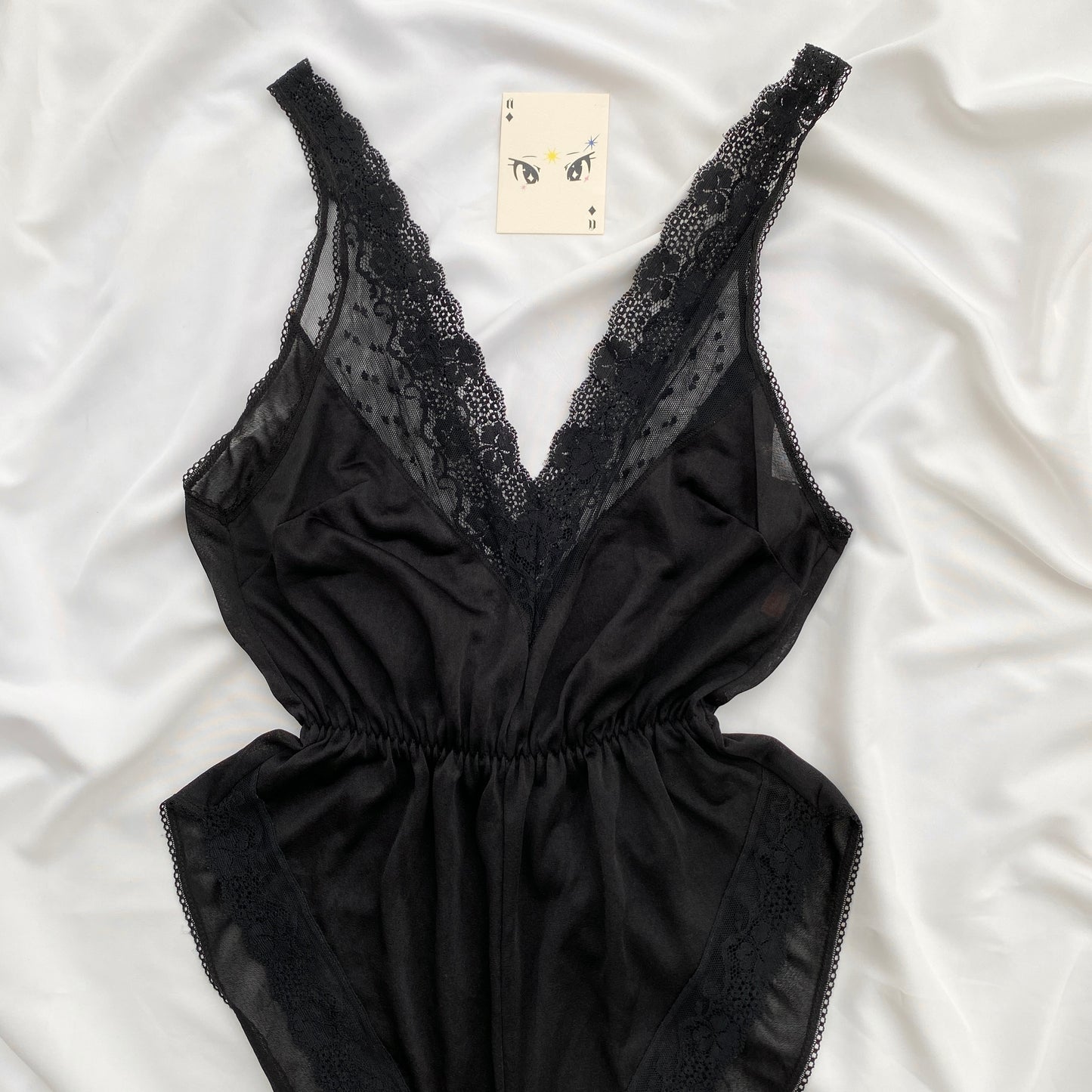 BLACK LACE BODYSUIT (Bust : 30-34, Upper Waist : 24-28)