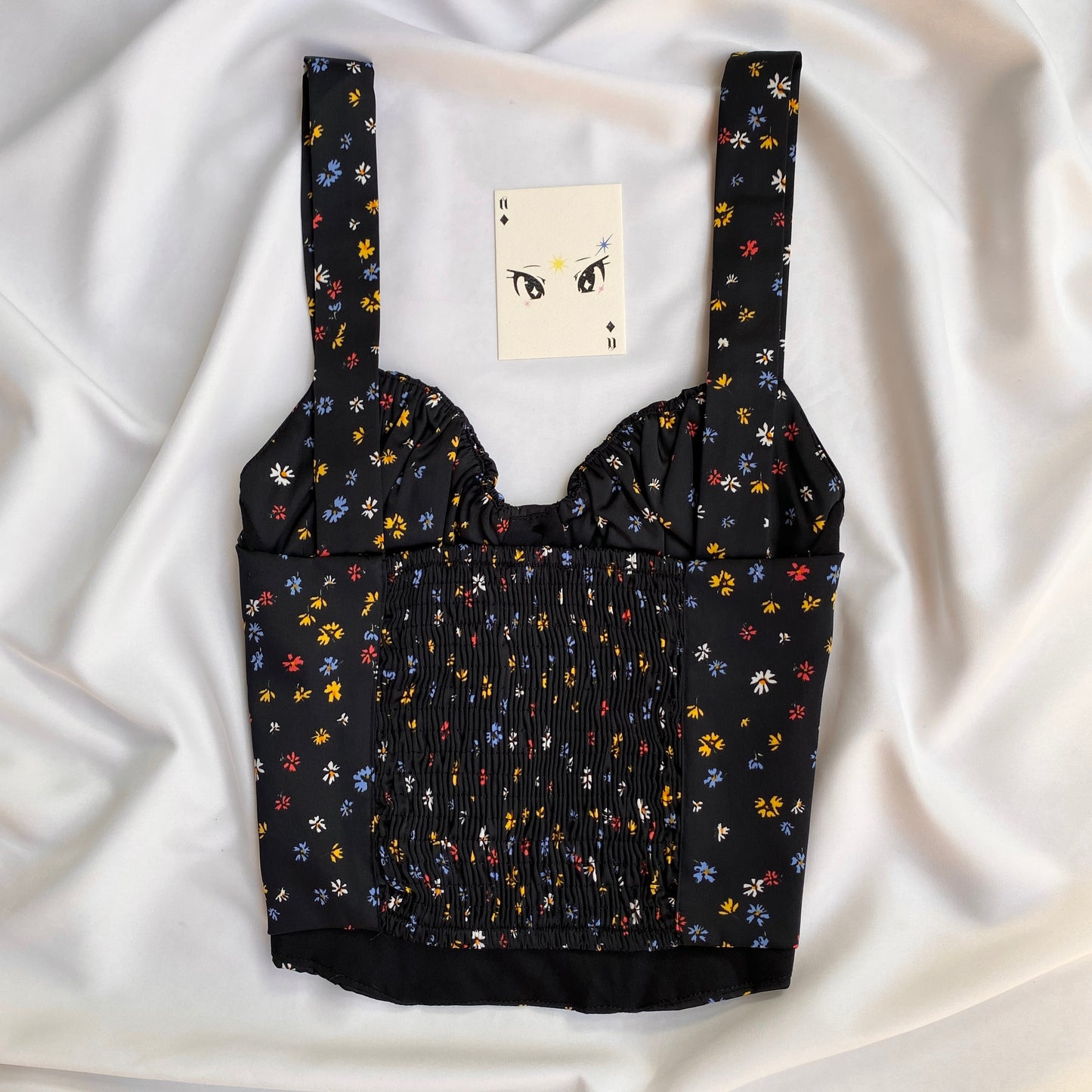 BLACK FLORAL CORSET (Bust : 28-32, Upper Waist : 24-28)