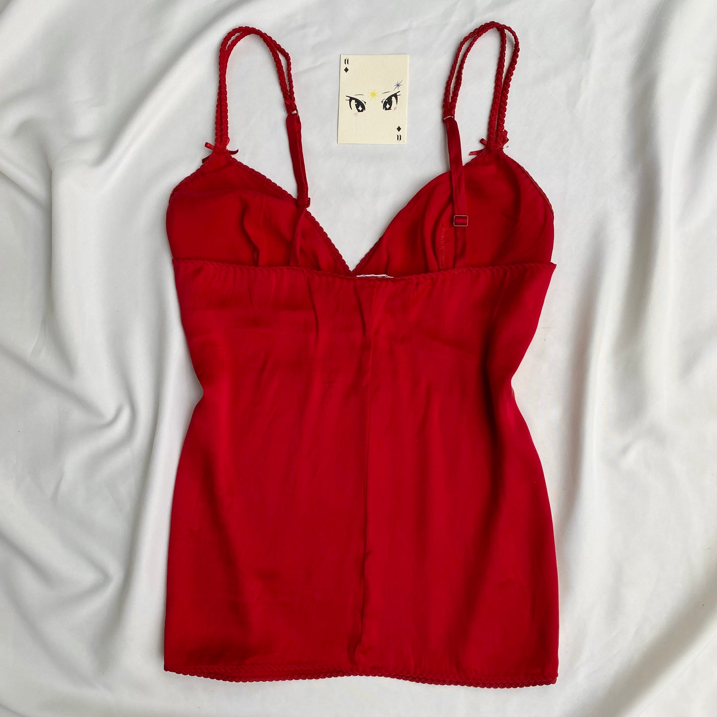 RED SATIN BABYDOLL TOP (Bust : 34-38, Upper Waist : 28-34)
