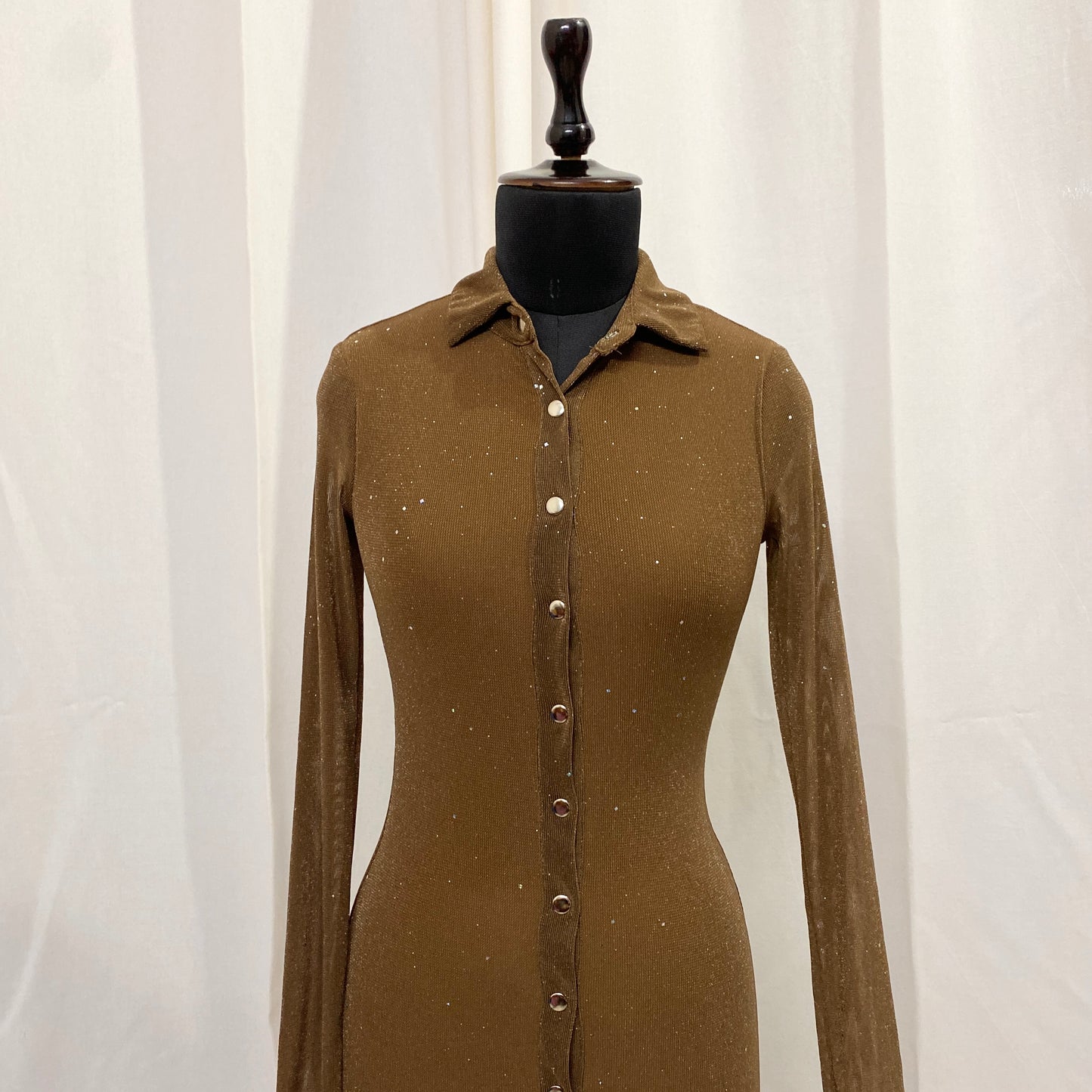 BROWN SHIMMERY DRESS FROM PRINCESS POLLY (Bust : 30-34, Upper Waist : 23-28)