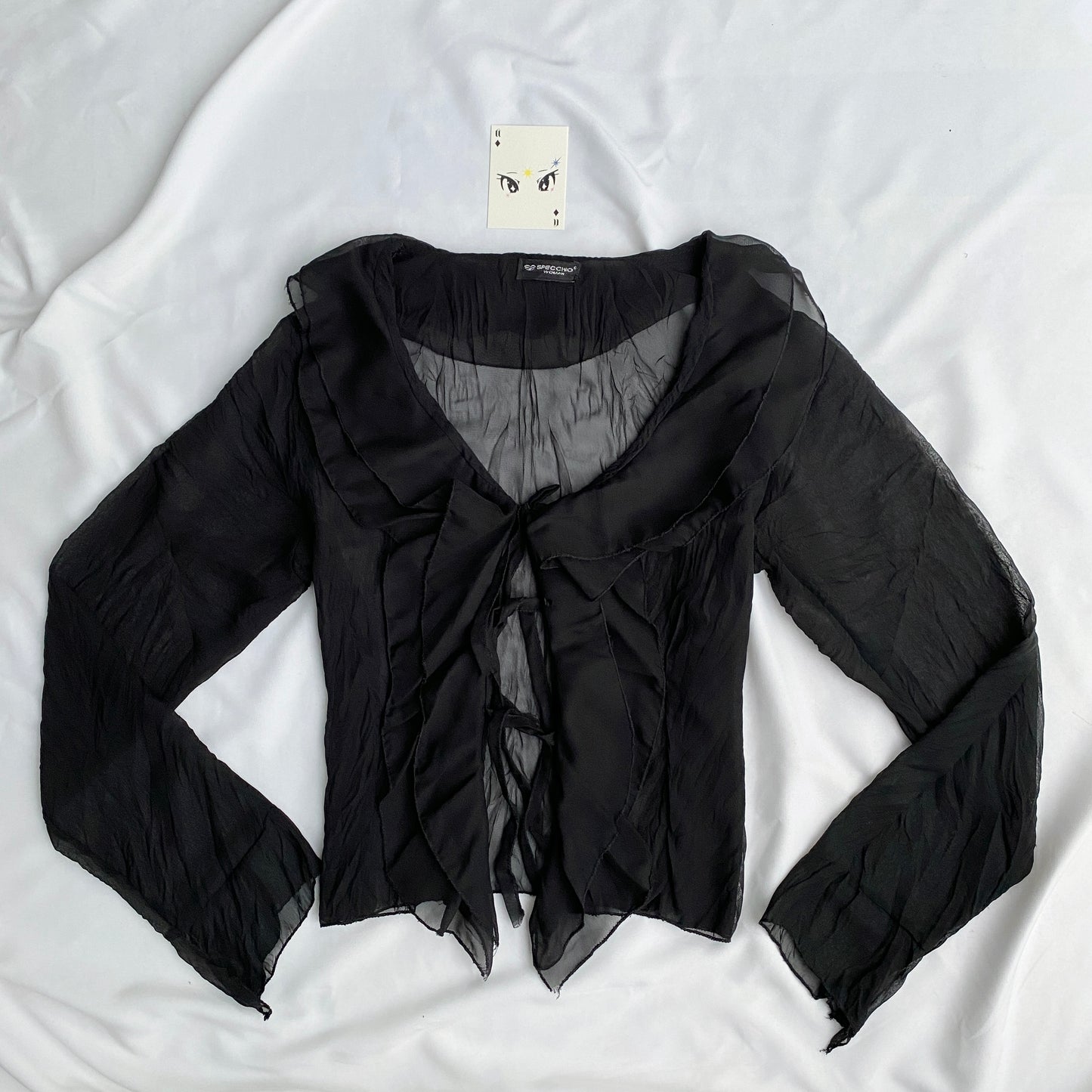 BLACK MESH BLOUSE (Bust : 34-38, Upper Waist : 28-34)