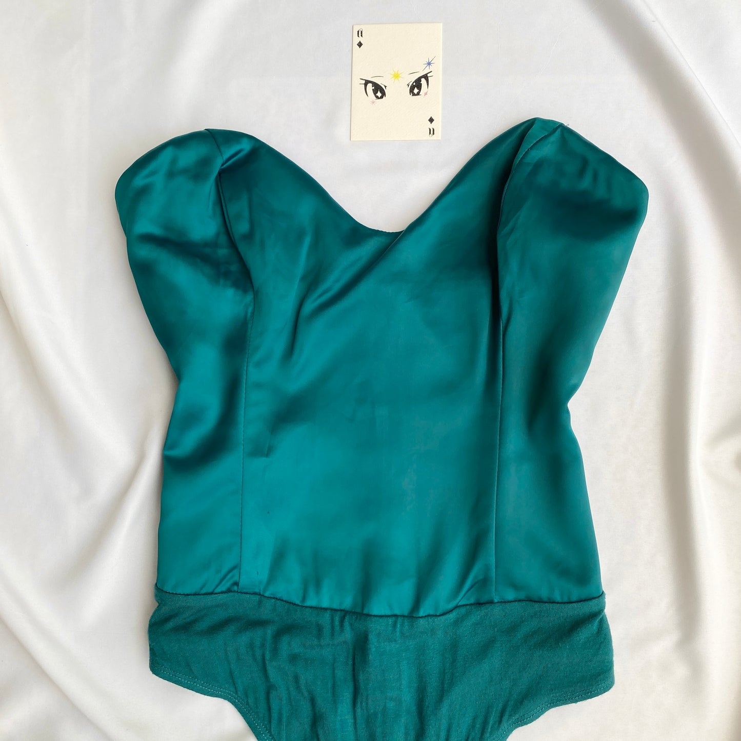 TEAL CORSET BODYSUIT FROM SUPERDOWN (Bust : 30-34, Upper Waist : 25-27)