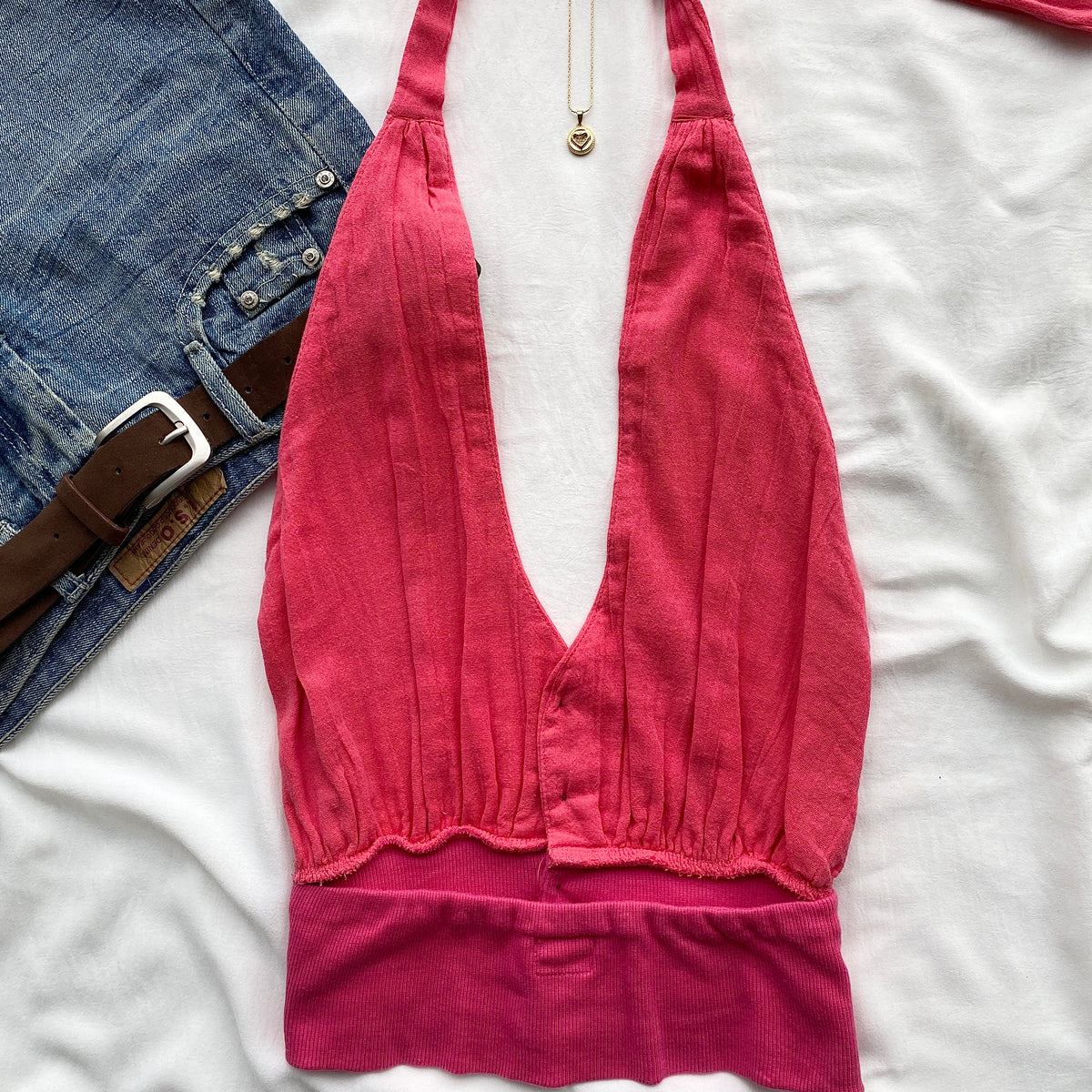 PINK HALTER TOP FROM FREE PEOPLE (Bust : 32-34, Upper Waist : 26-32)