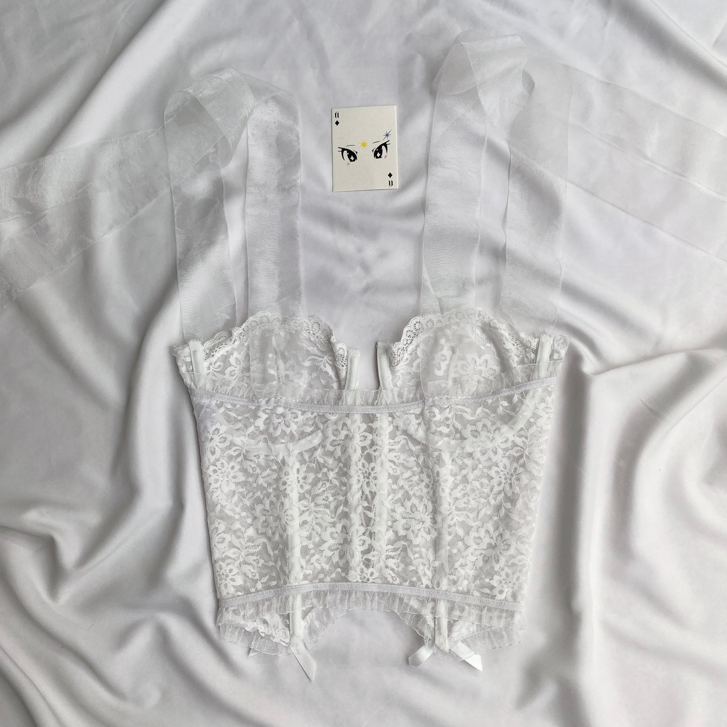 WHITE LACE CORSET (Bust : 32-34, Upper Waist : 26-32)