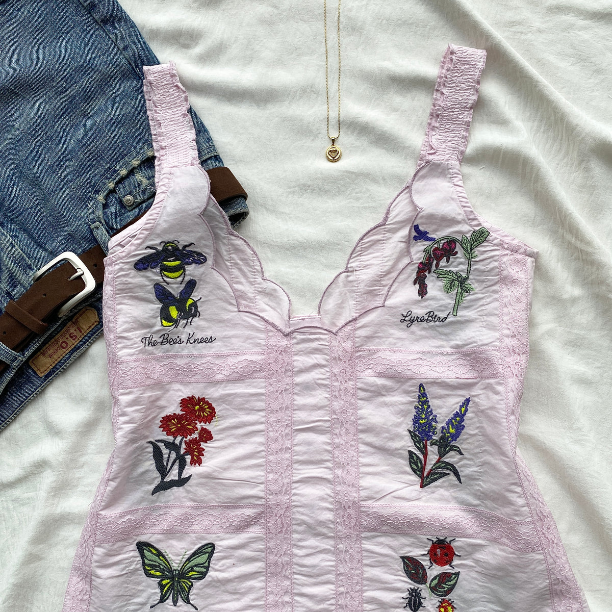 PINK EMBROIDERED TOP FROM ANTHROPOLOGY (Two sizes)