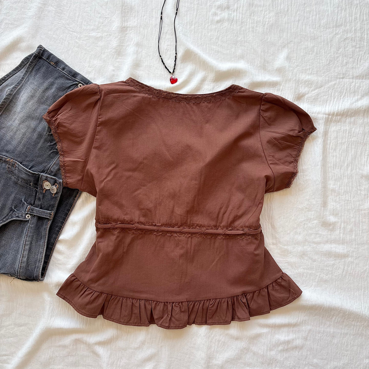 DARLING TOP IN BROWN (Bust : 30-34, Upper Waist : 24-28)