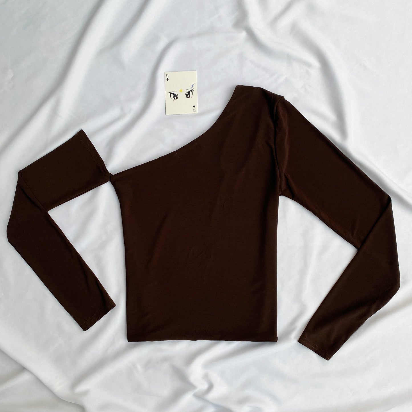 BROWN ONE SHOULDER TOP (Bust : 34-36, Upper Waist : 30-32)
