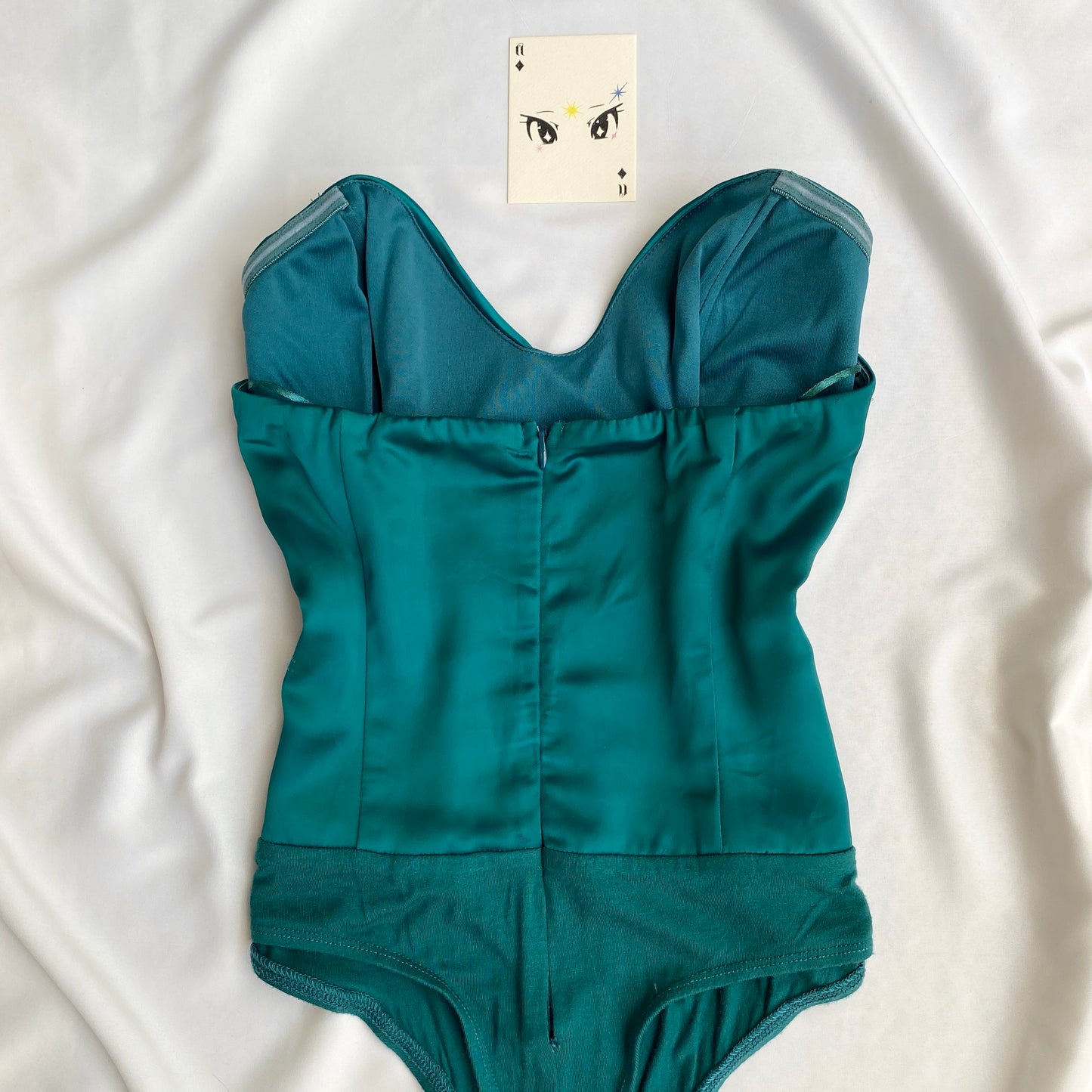 TEAL CORSET BODYSUIT FROM SUPERDOWN (Bust : 30-34, Upper Waist : 25-27)