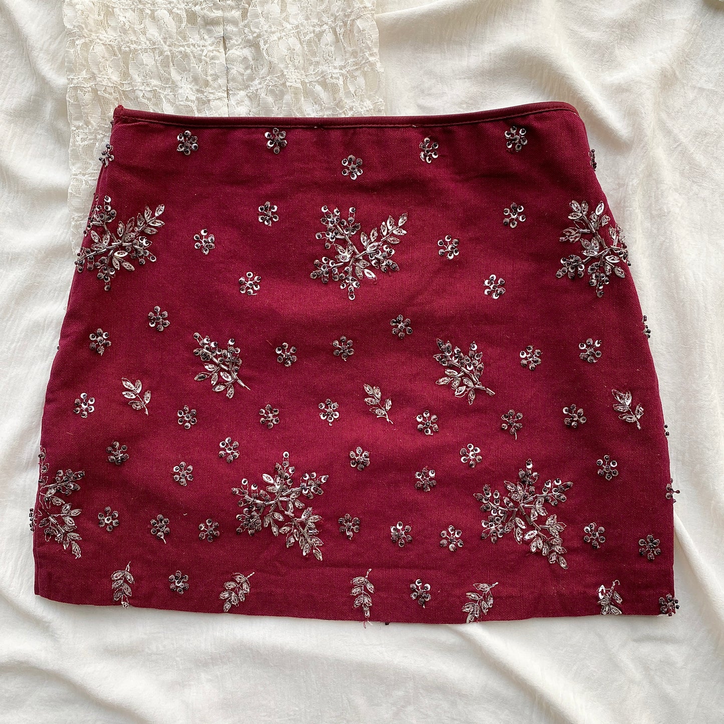 MAROON EMBELLISHED SKIRT (Multiple sizes available)