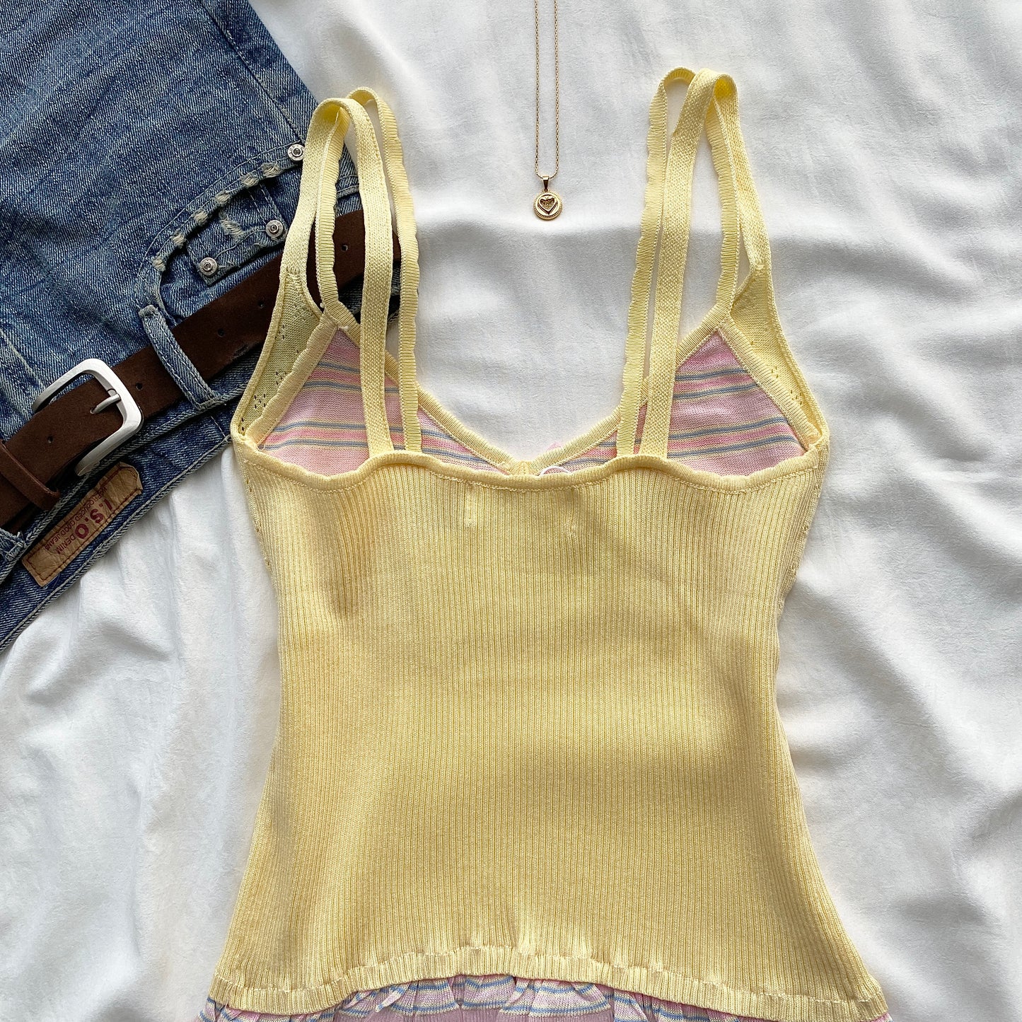 BALLET CAMI TOP IN BUTTER YELLOW (Bust : 30-34, Upper Waist : 23-29)