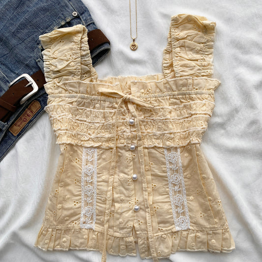 MIMI TOP IN YELLOW (Bust : 28-34, Upper Waist : 23-30)