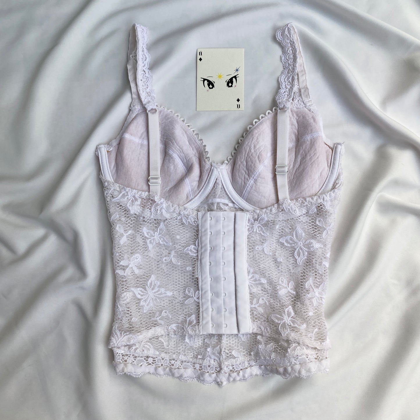 WHITE CORSET FROM ETAM (Bust : 32D/34C/36B, Upper Waist : 25-30)