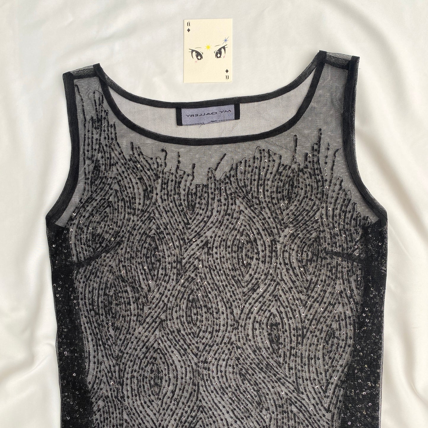 BLACK EMBELLISHED MESH TOP (Bust : 36-40, Upper Waist : 30-36)
