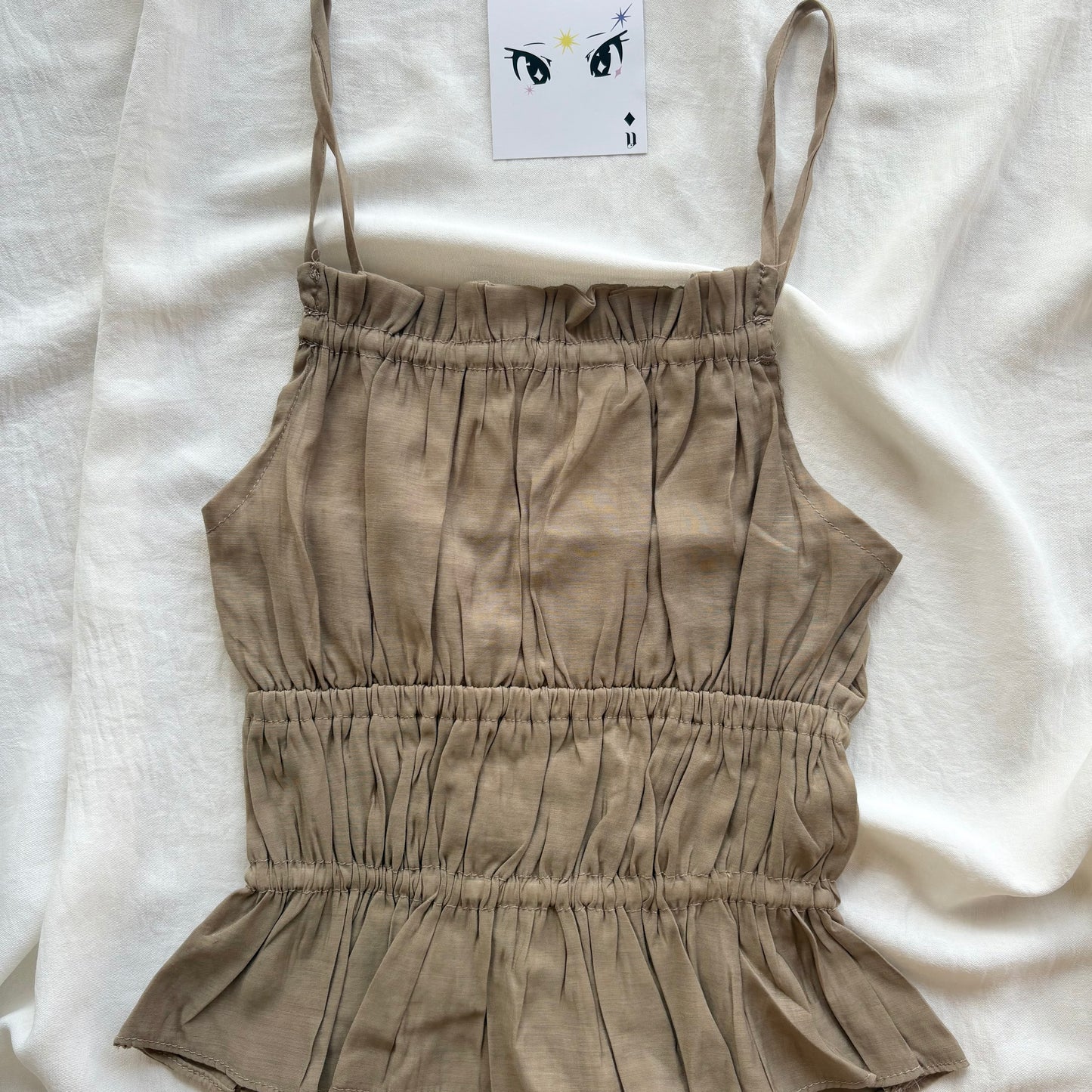 BROWN SMOCKED TOP (Bust : 28-32, Upper Waist : 22-26)