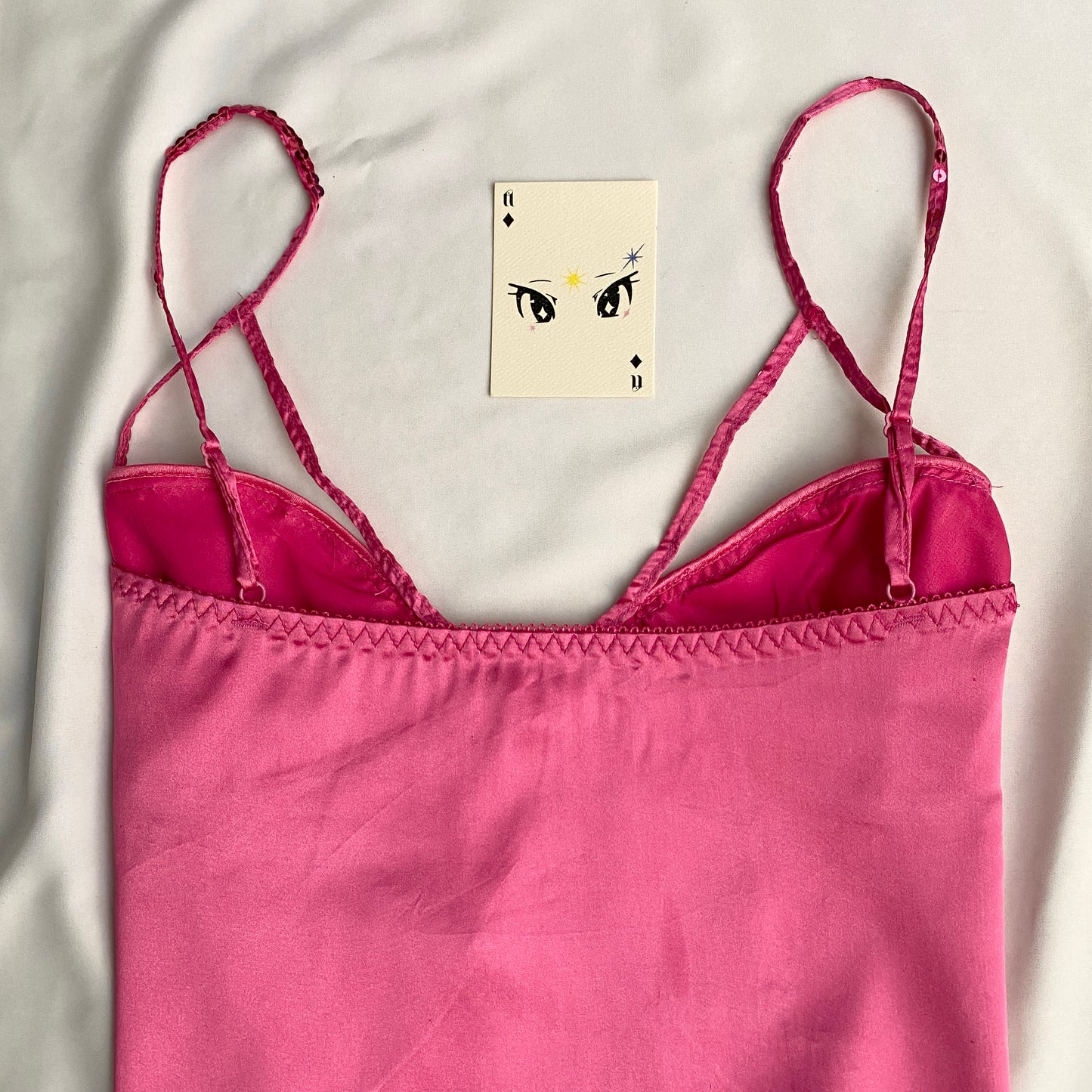 PINK SATIN TOP WITH SEQUIN DETAILING (Bust : 34-38, Upper Waist : 28-34)