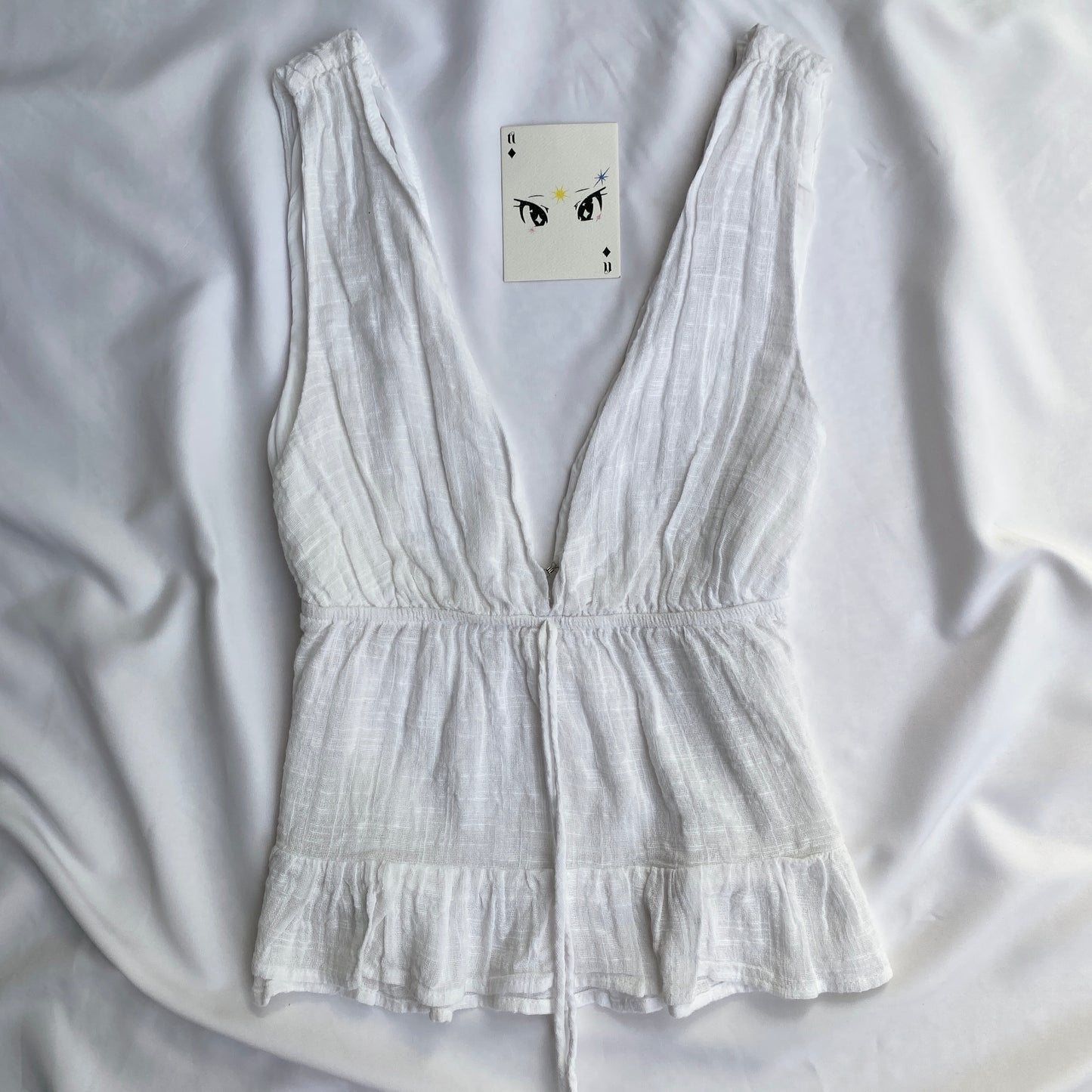 WHITE BABYDOLL TOP FROM PULL AND BEAR (Bust : 28-32, Upper Waist : 24-28)