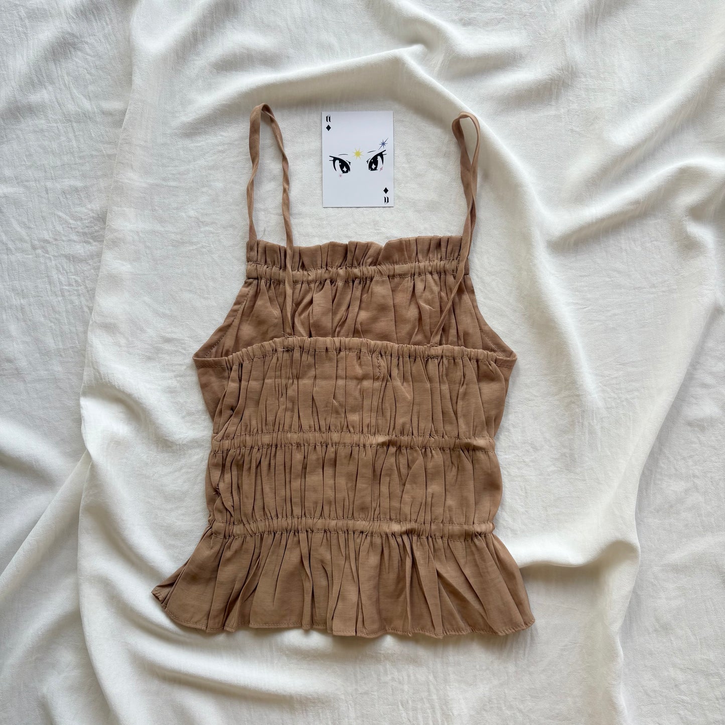 BROWN SMOCKED TOP (Bust : 28-32, Upper Waist : 22-26)