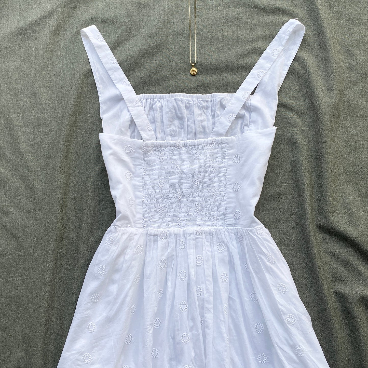 WHITE EYELET DRESS (Sizes available)