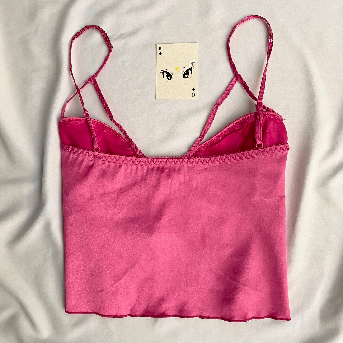 PINK SATIN TOP WITH SEQUIN DETAILING (Bust : 34-38, Upper Waist : 28-34)