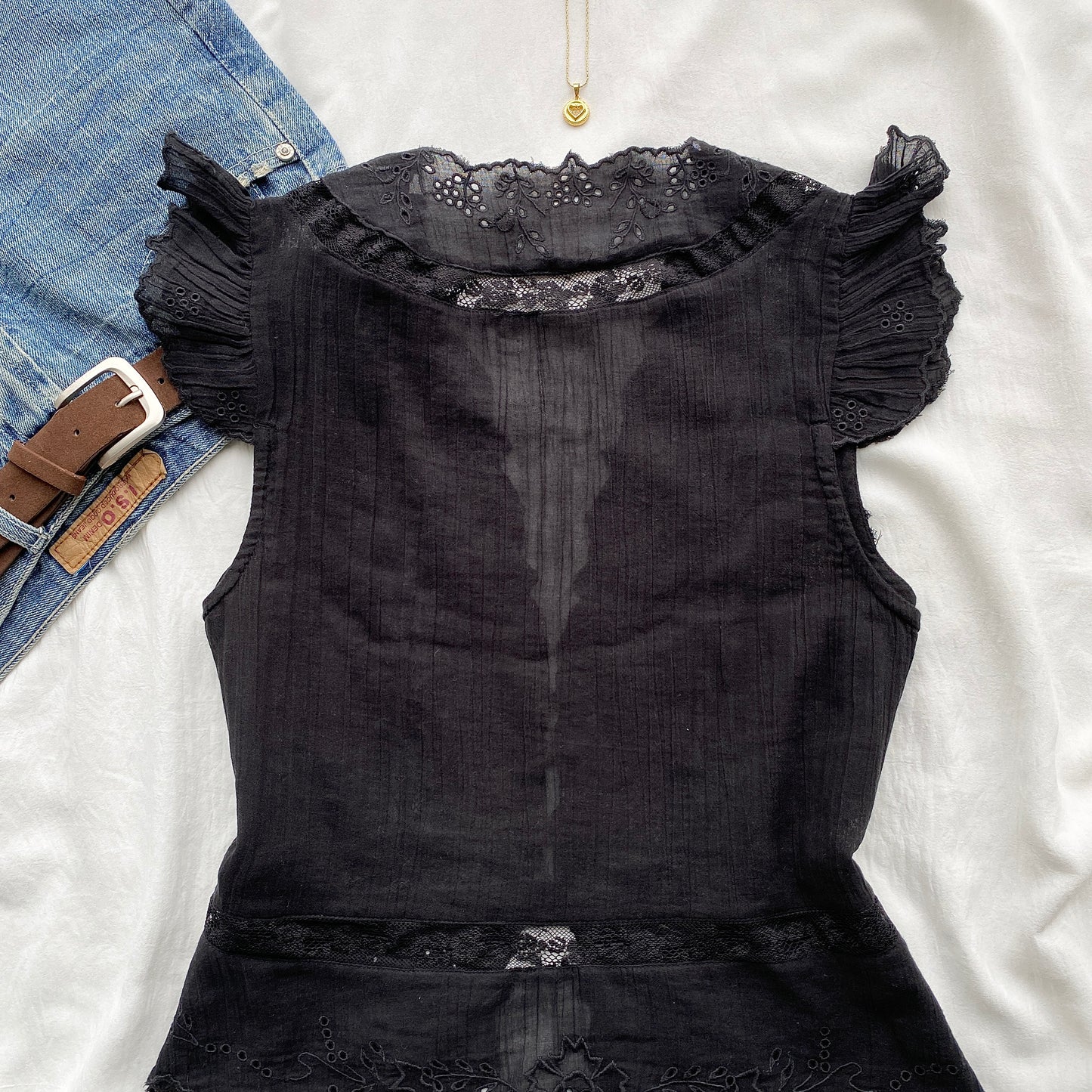 BLACK TOP FROM FREE PEOPLE (Bust : 32-34, Upper Waist : 26-32)