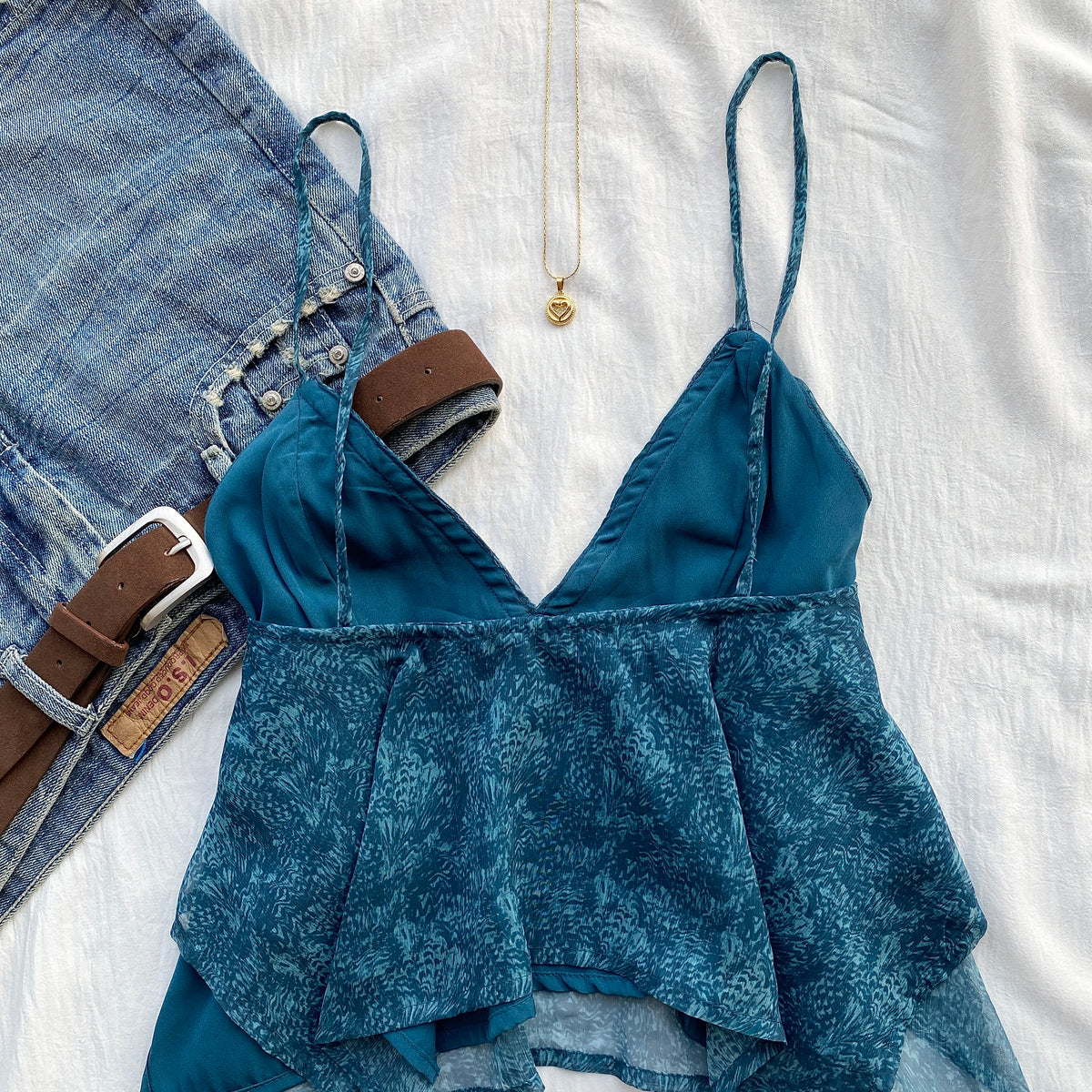 BLUE STUDDED TOP FROM MANGO (Sizes available)