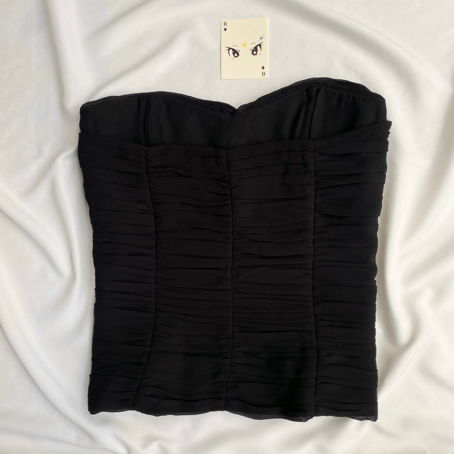 BLACK RUCHED CORSET FROM MARKS AND SPENCER (Bust : 36-38, Upper Waist : 32-34)