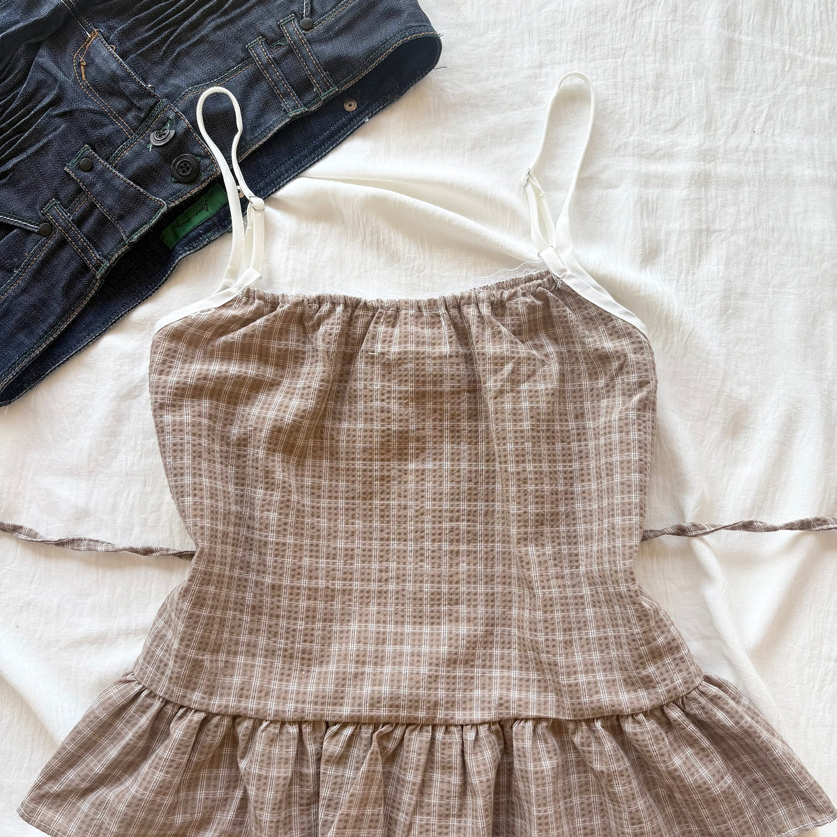 ROSIE PLAID TOP (Bust : 30-34, Upper Waist : 24-28)