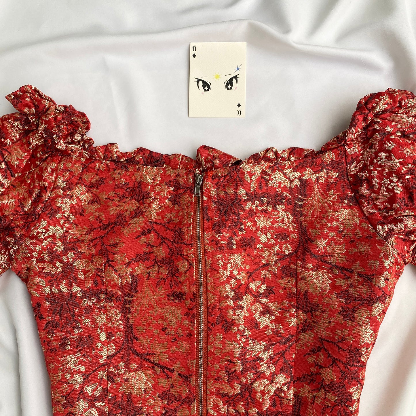 ORANGE JACQUARD CORSET FROM PRETTY LITTLE THING (Bust : 30-32, Upper Waist : 27-29)