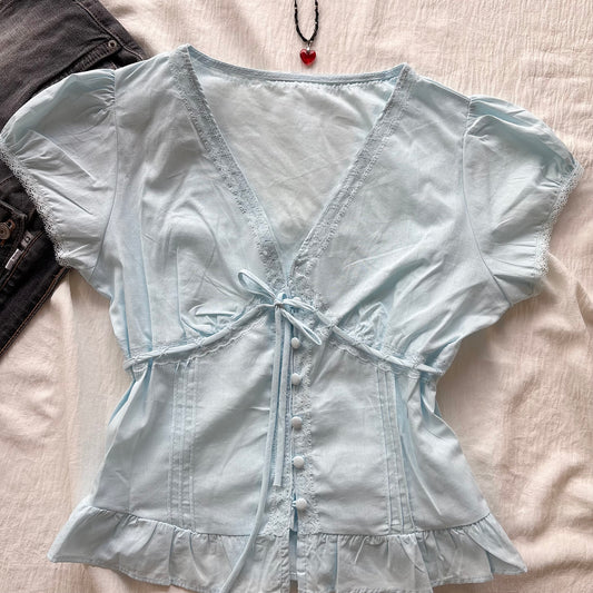 DARLING TOP IN BABY BLUE (Bust : 30-34, Upper Waist : 24-28)