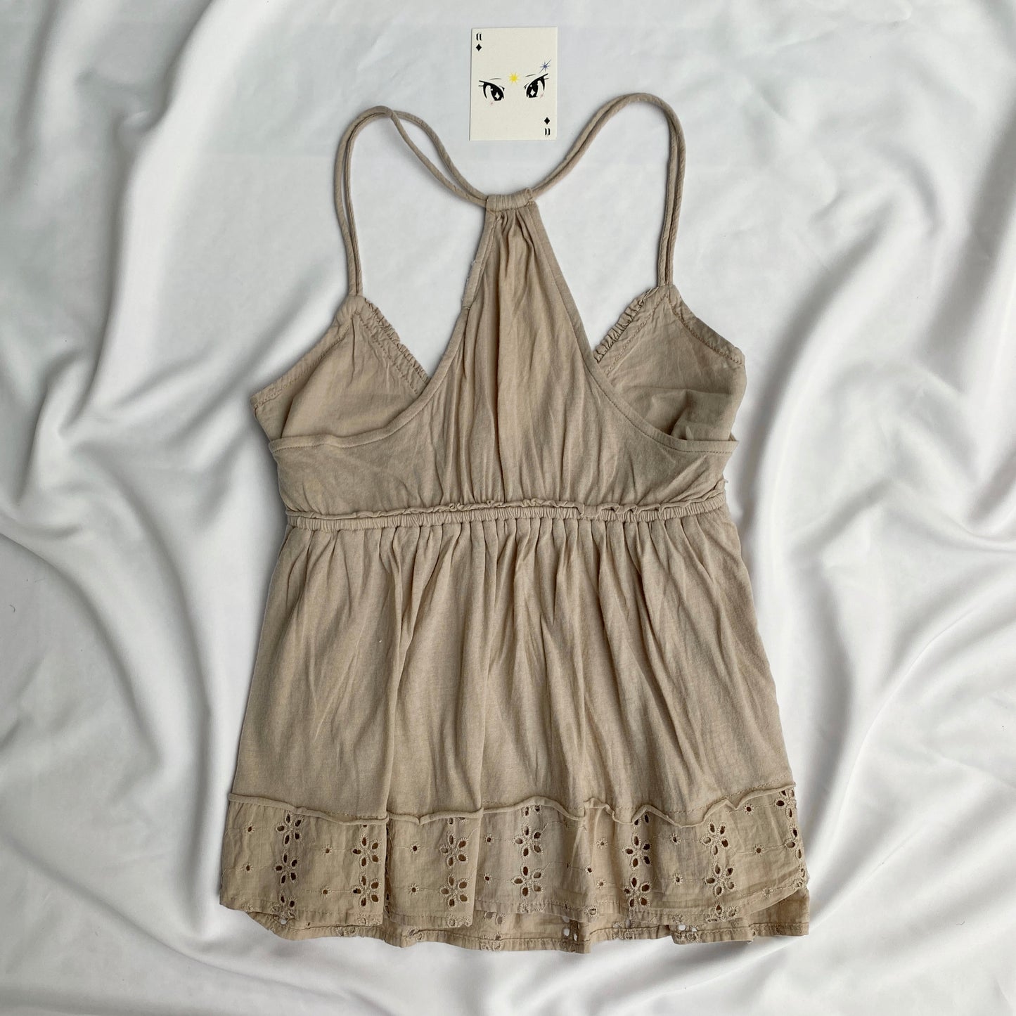 EYELET BABYDOLL TOP FROM URBAN OUTFITTERS IN BEIGE (Multiple sizes available)