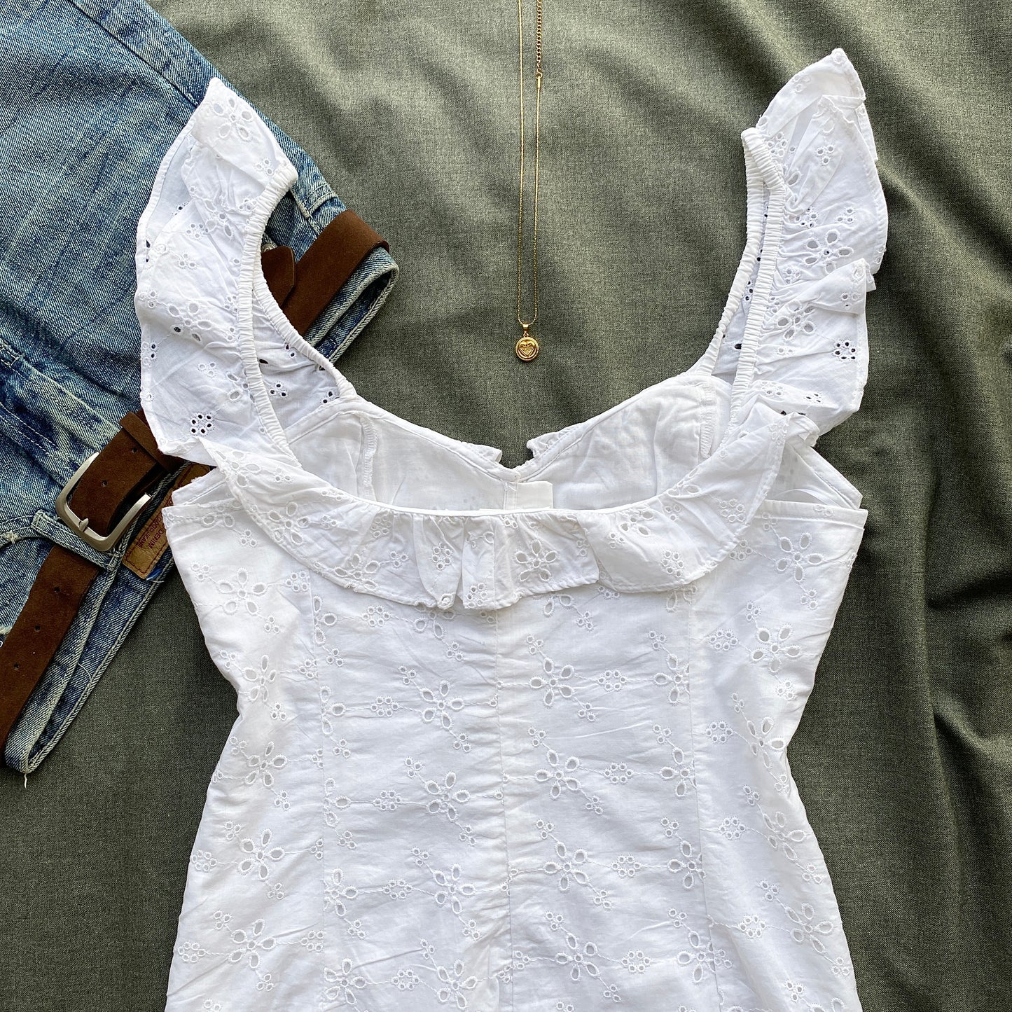 WHITE EYELET TOP (Two sizes)