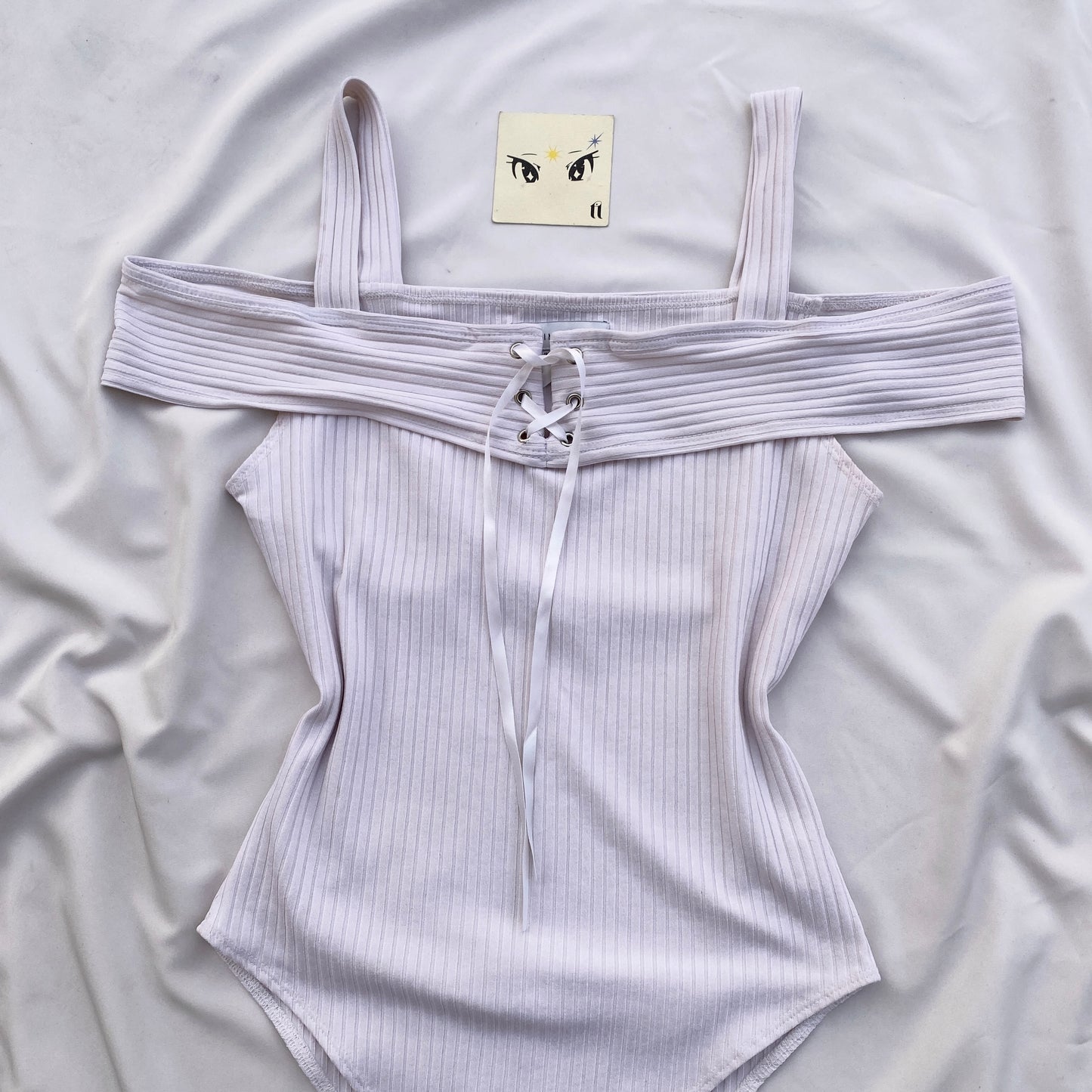 WHITE OFF SHOULDER BODYSUIT (S/M)