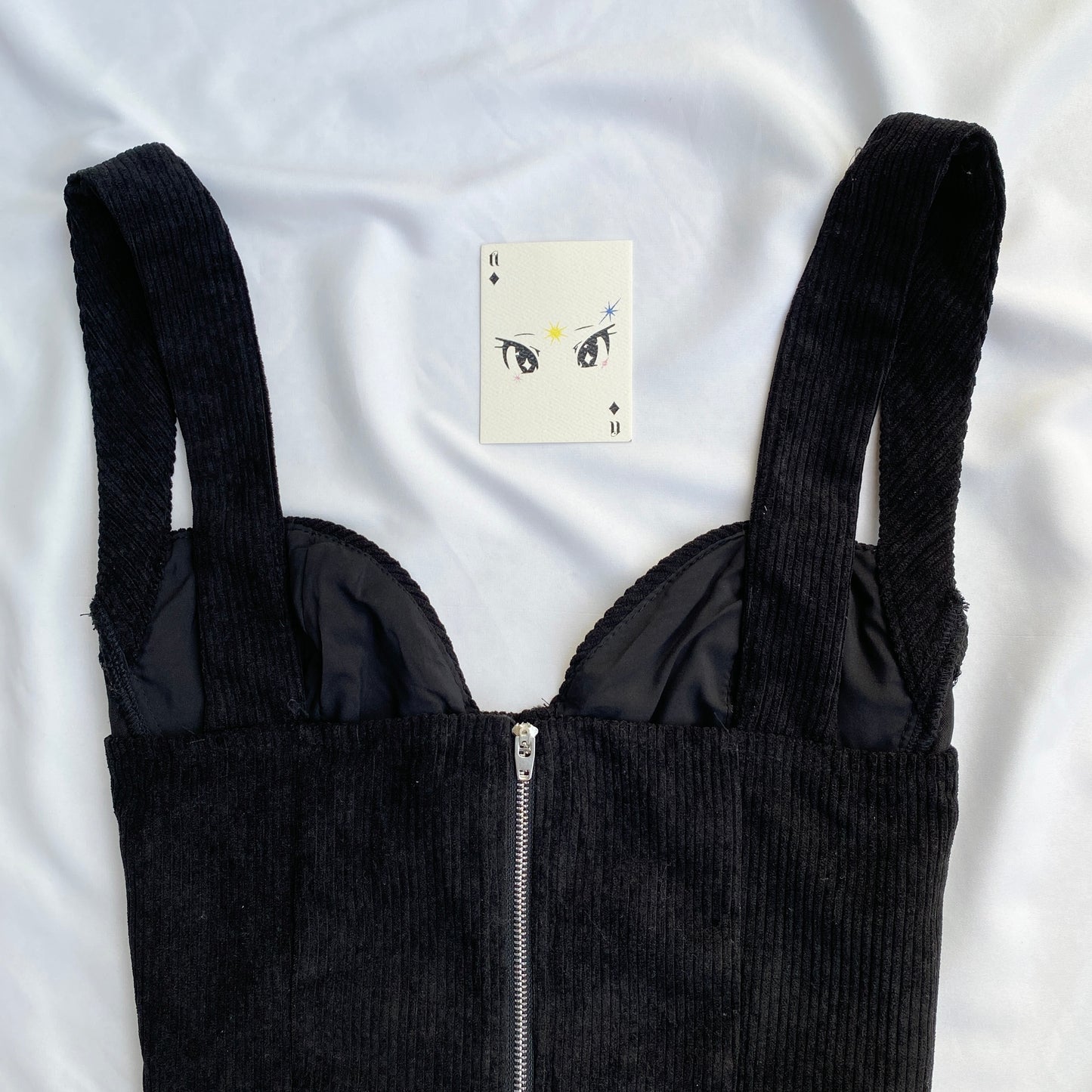 BLACK CORDUROY CORSET (Bust : 34-36, Upper Waist : 27-29)