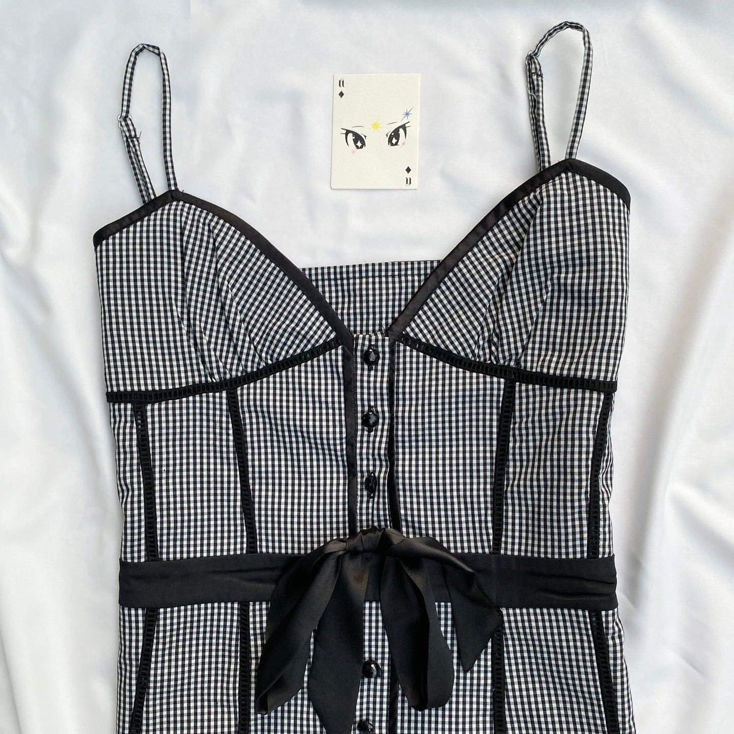 BLACK PLAID CORSET (Bust : 34-36, Upper Waist : 28-32)