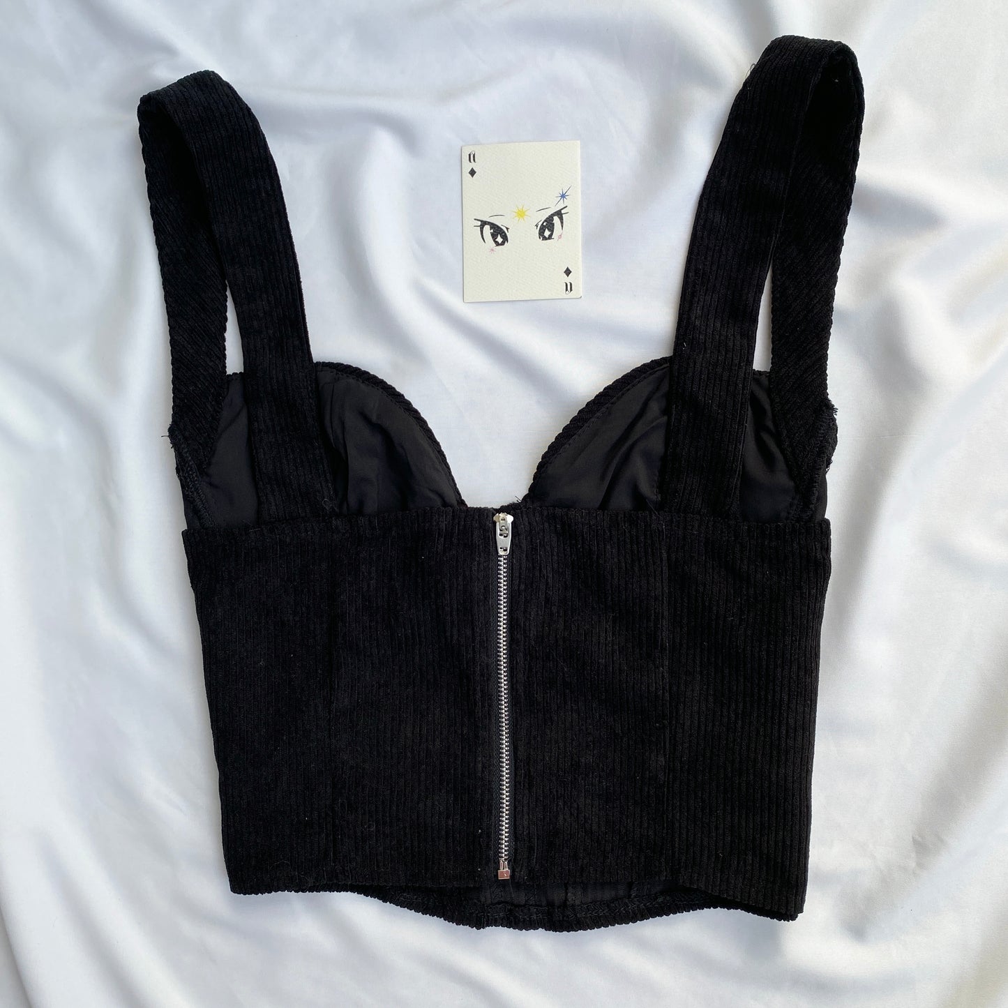 BLACK CORDUROY CORSET (Bust : 34-36, Upper Waist : 27-29)